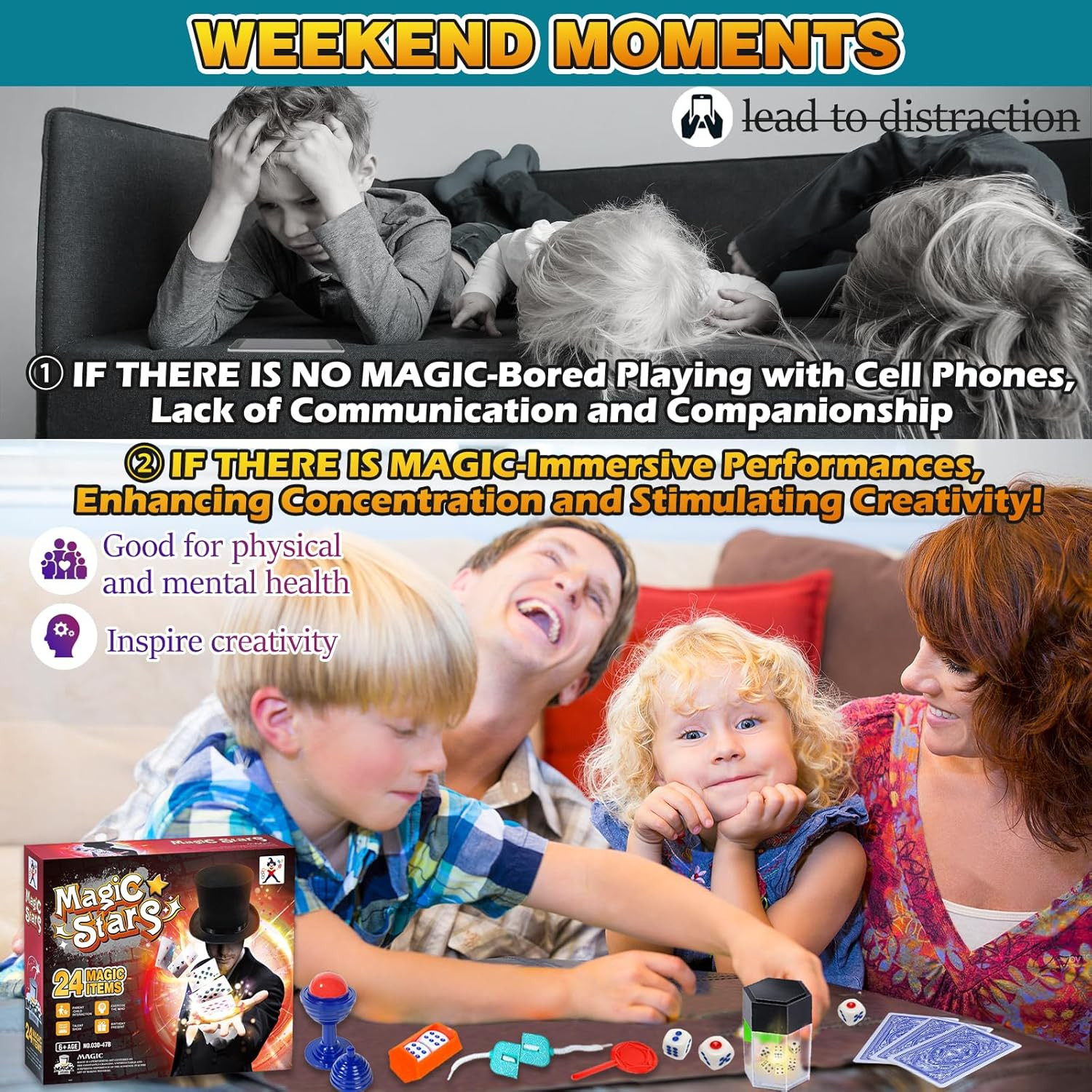 Magic Kit for Kids - 24 in 1 Magic Tricks Magician Starter Set with Video Instru