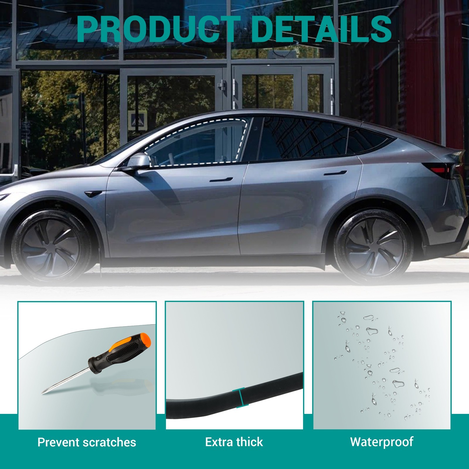 Fits 2020-2025 Tesla Model Y Driver Left Side Front Door Window Glass Tempered