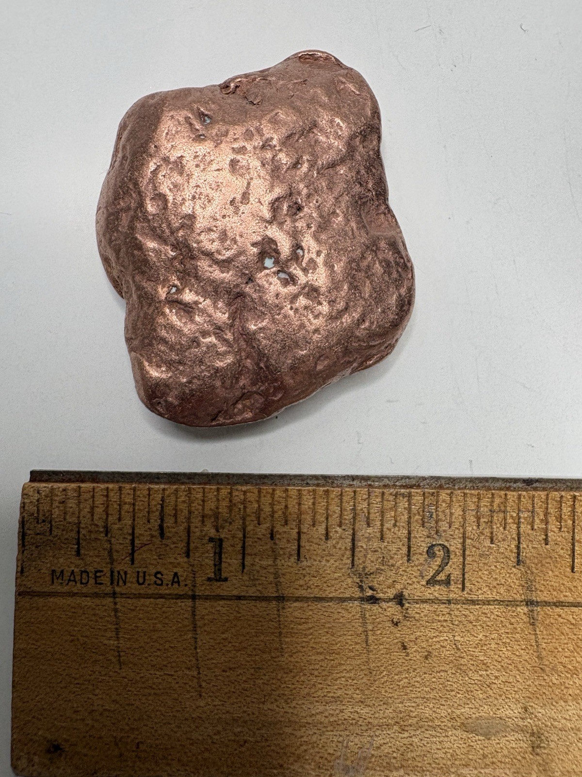 Pure Native Michigan Solid Copper Nugget Specimen Keweenaw Peninsula Mineral