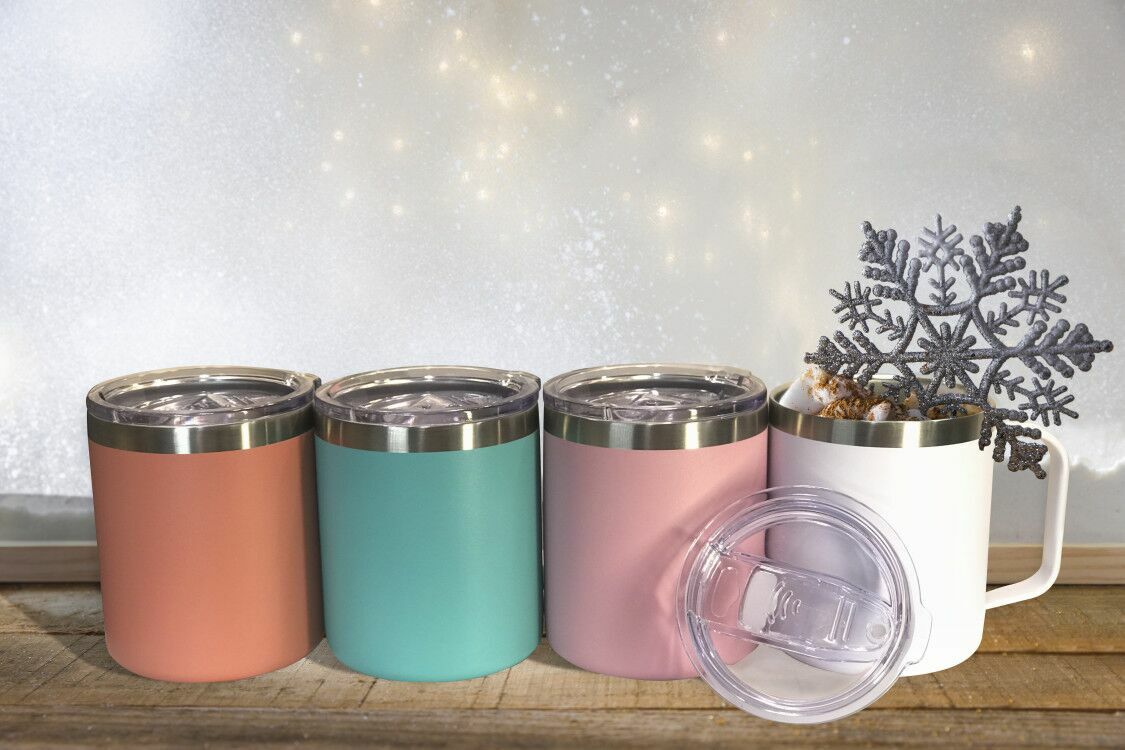 14oz Coffee Mug Slider Lid Stainless Steel Vacuum Double Wall Insulation Tumbler