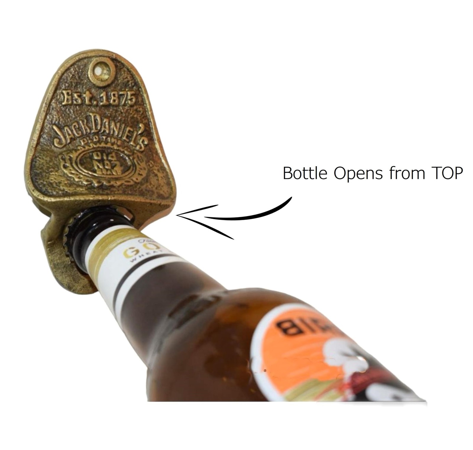 Wall Mounted Bottle Opener Rustic and Antique Farmhouse with Screws - 1 pack