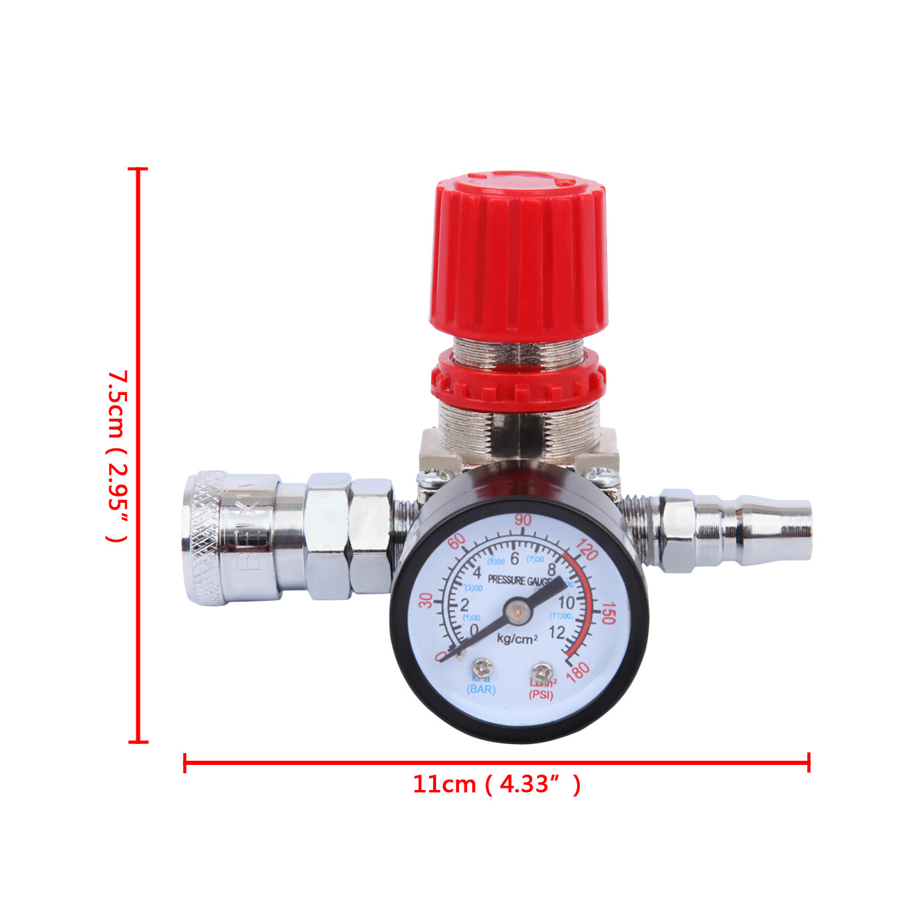 1/4" Air Pressure Regulator For Air Compressor System 175PSI Pressure Gauge