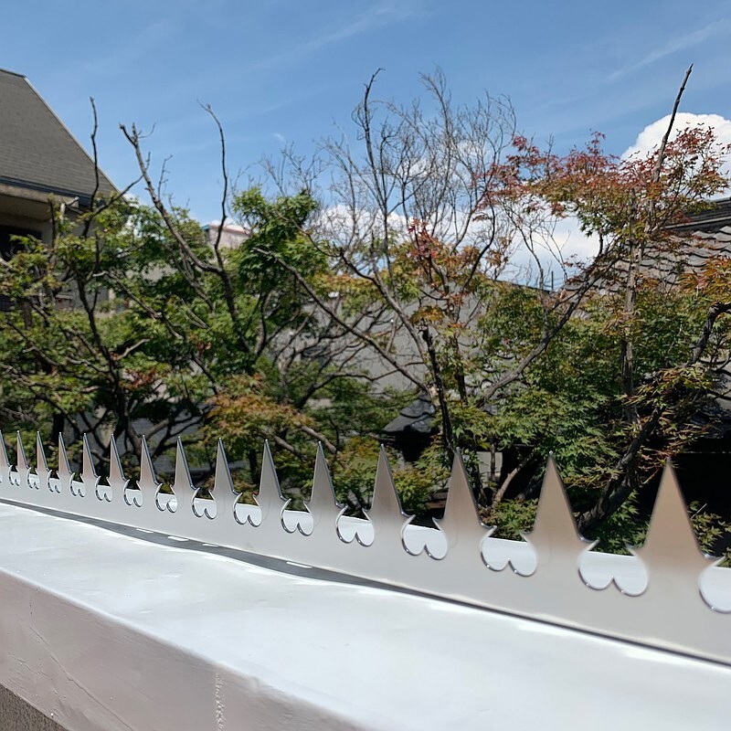 SHINOBI GizaGiza Heart Single Stainless Steel Security Fence Spikes Silver Ninja