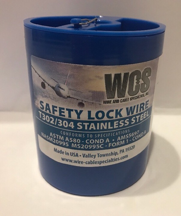 Aircraft Safety Lock Wire MS20995C21 1 LB. Roll .021” Diameter T302/304 SS New