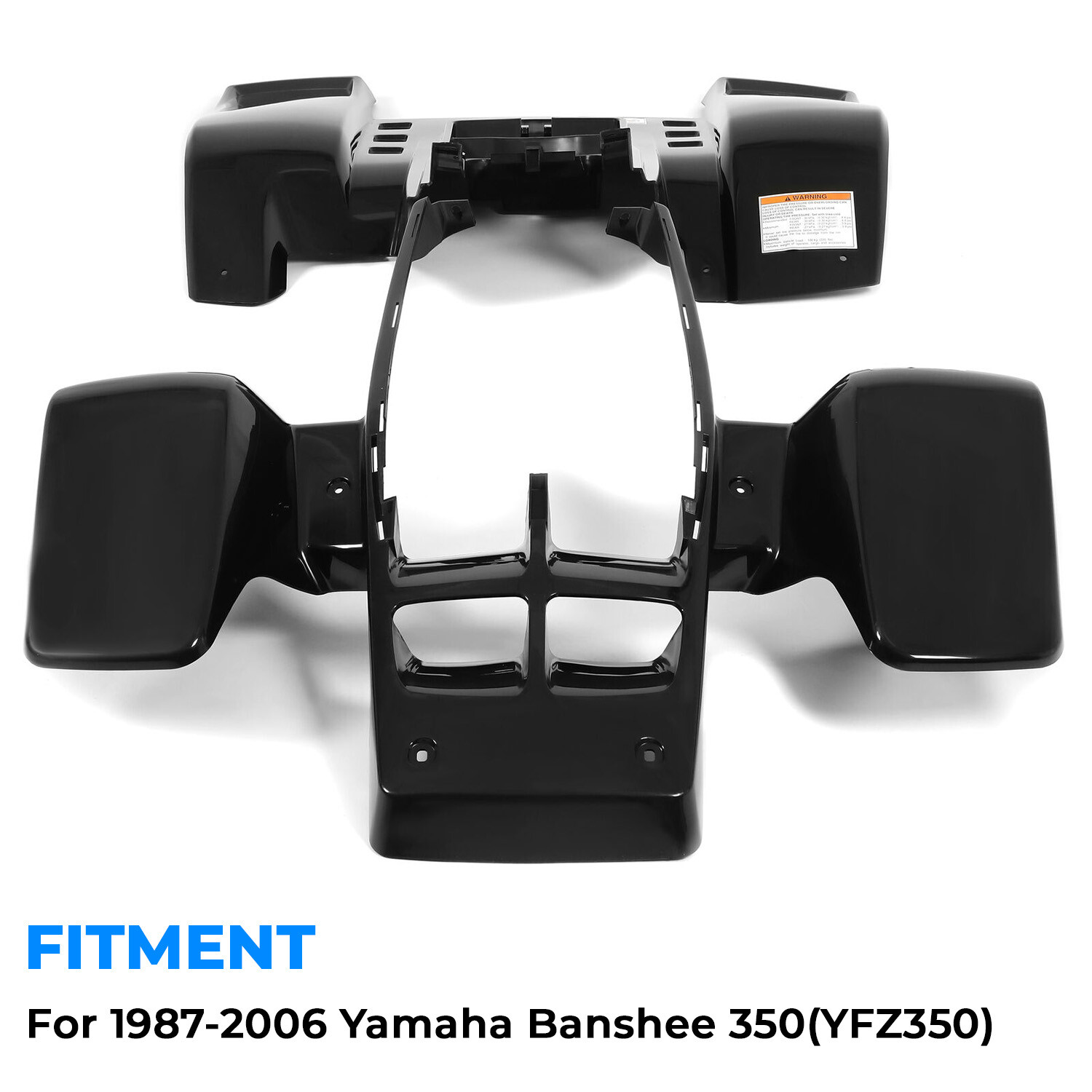 Front + Rear Fenders Plastic Body For 1987-2006 Yamaha Banshee 350 YFZ350 BLACK