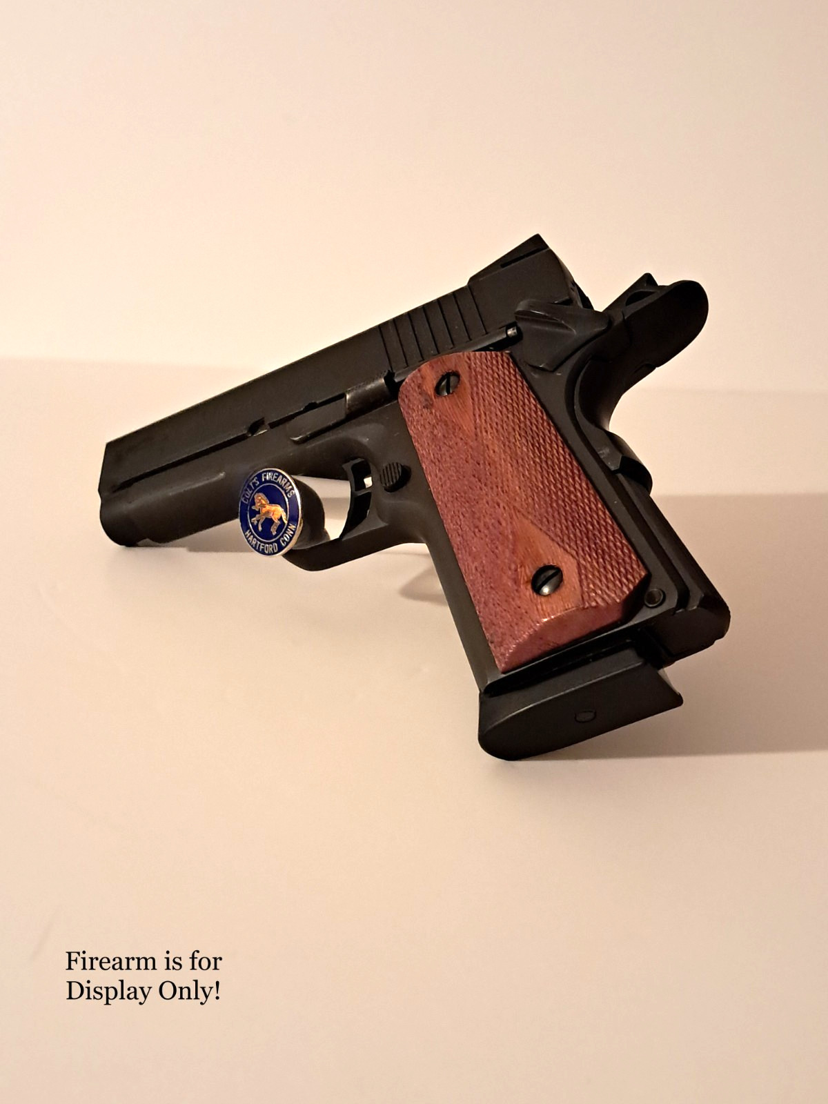 Handgun Firearm Gun Safe Shelf Display Rod - 7/8" Colt's Rampant Enamel Topper