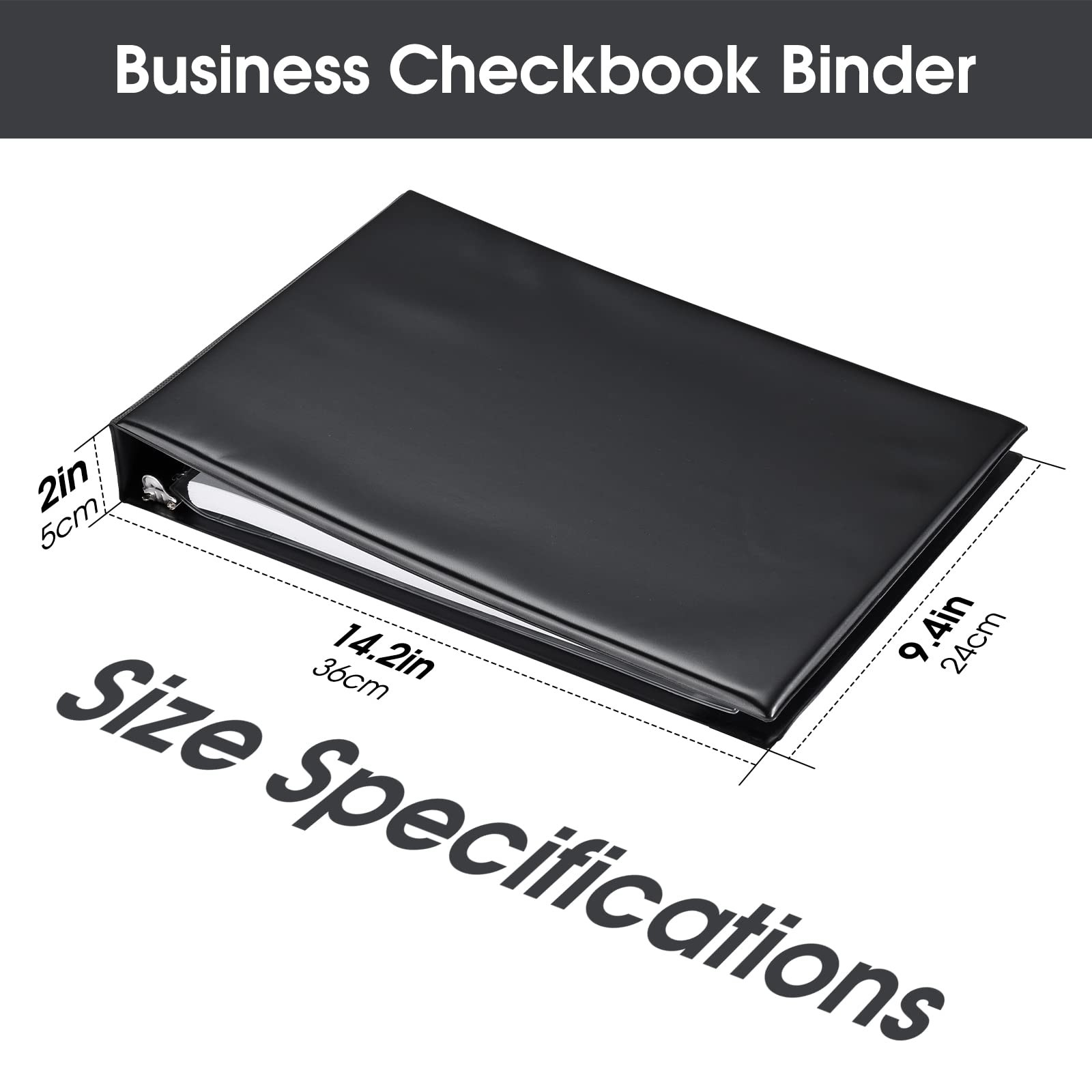 7 Ring Business Check Book Binder, 600 Checks Capacity for 9" X 13" Sheets, PU L