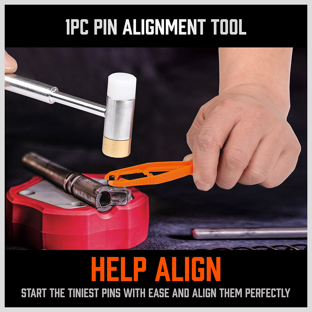 22pc Roll Pin Punch Set Double-Faced Hammer Brass Steel Gunsmith Maintenance