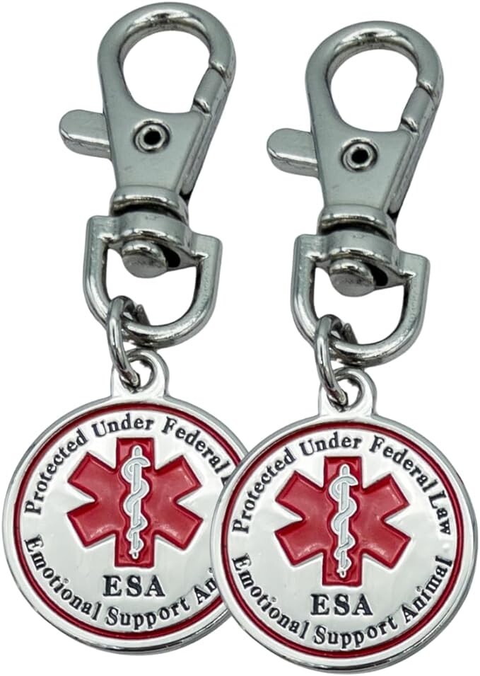 ESA Dog Tag Pack of 2 Accessories Emotional Support Animal for Small Dogs IDs