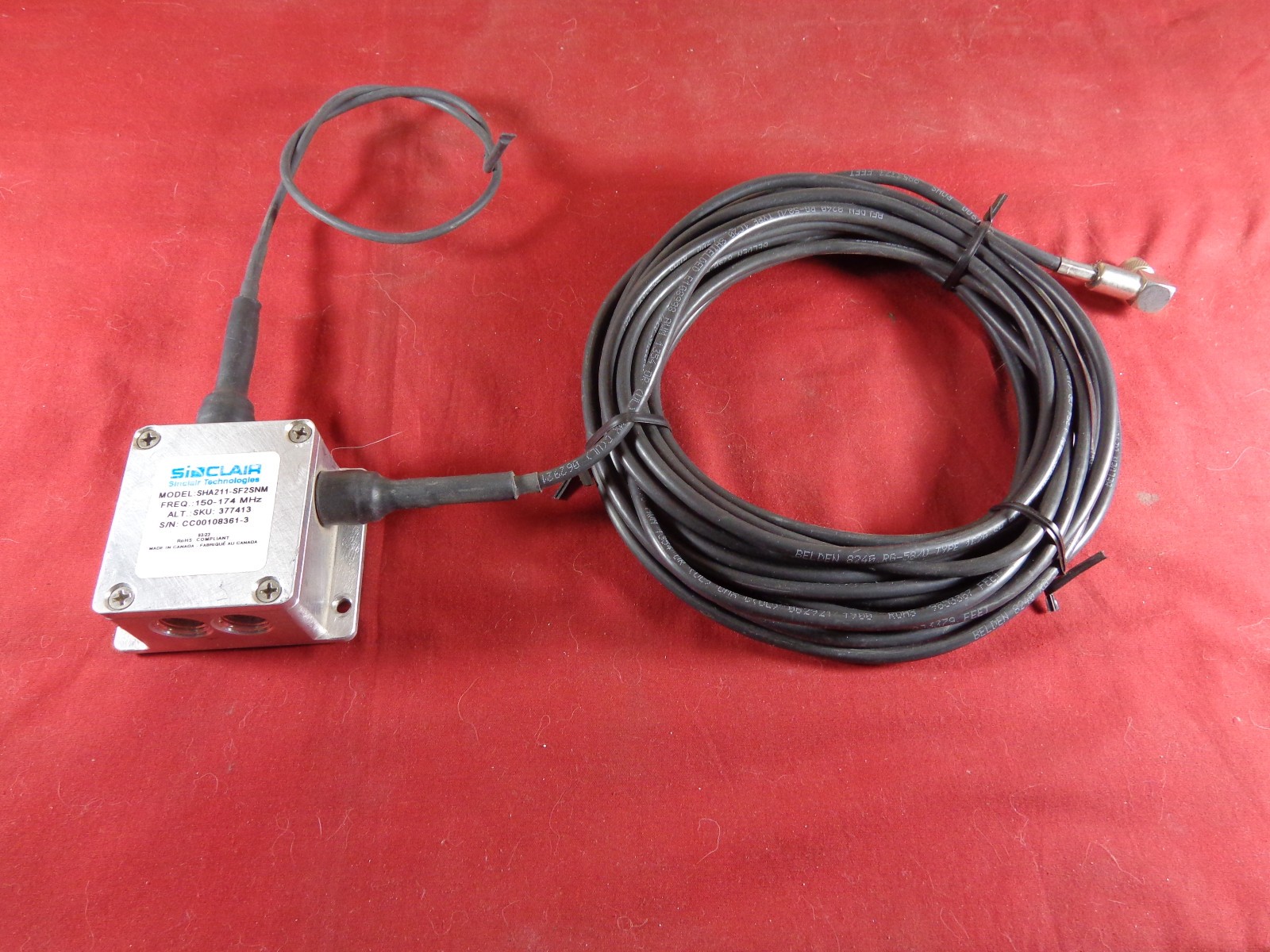 SINCLAIR VHF SHA211-SF2SNM Concealed Bumper Mount Ant KIT Undercover Vehicles