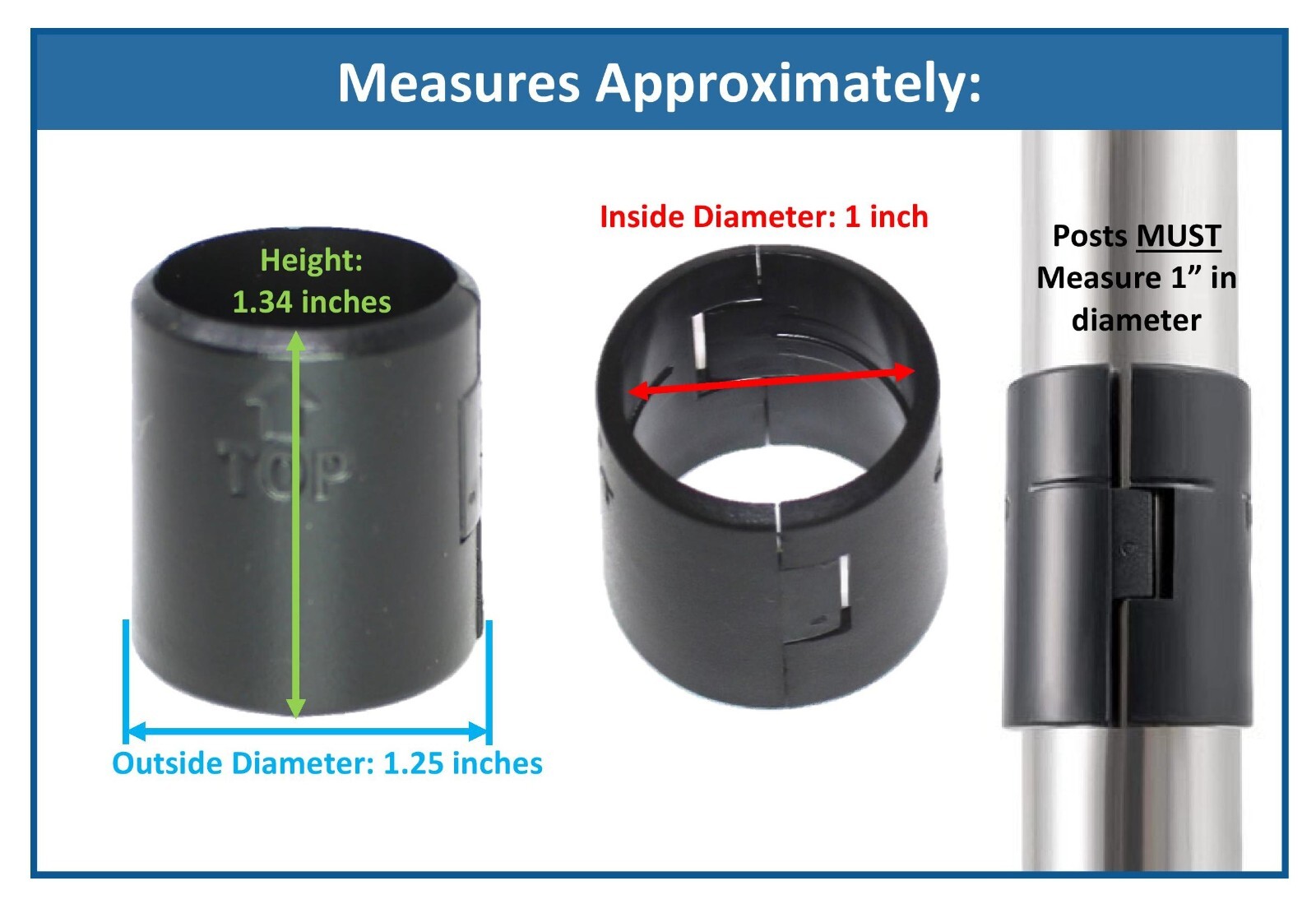 1" Diameter Wire Shelf Clips Shelving Split Sleeves Lock Locking Plastic 8 pairs