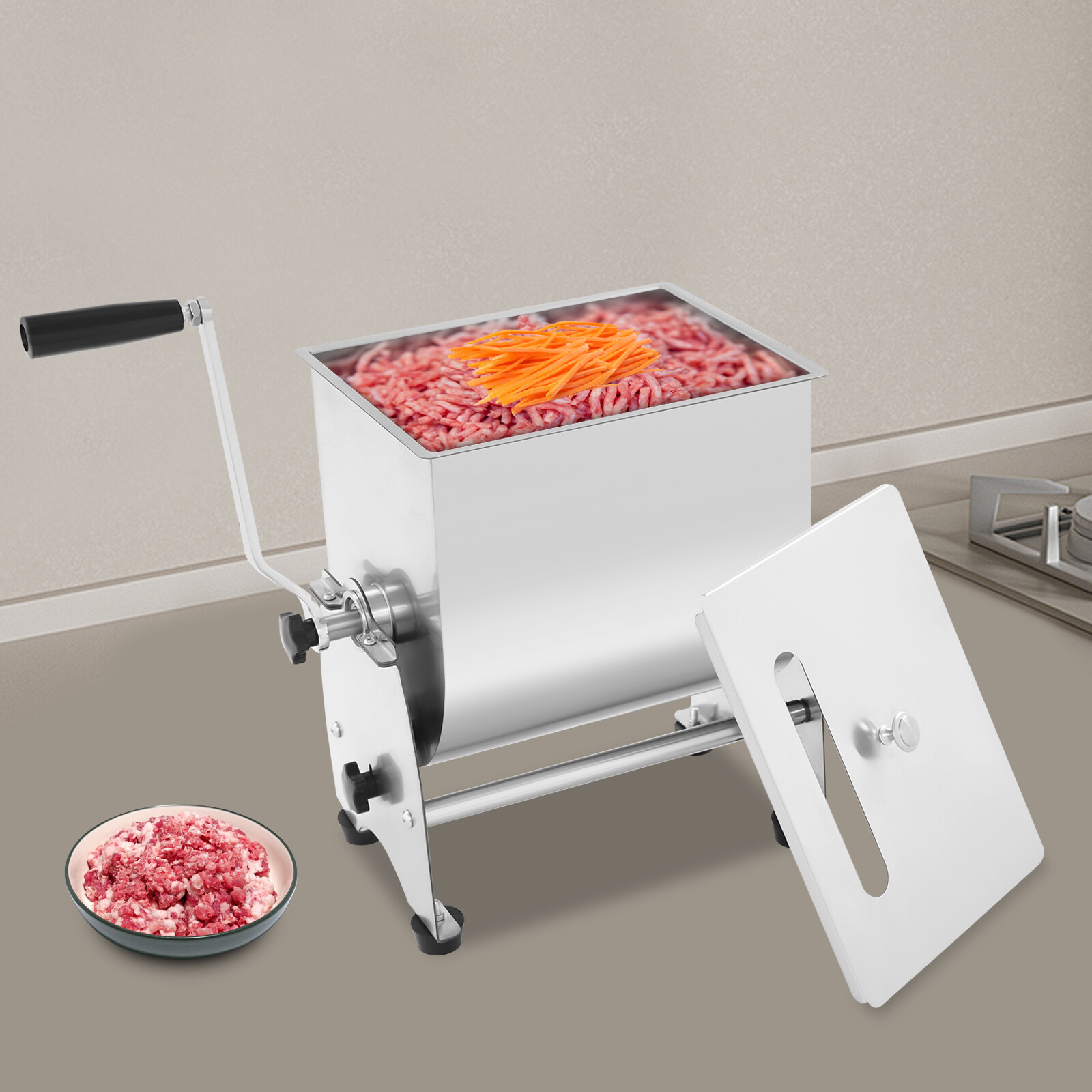 10kg/22lb Tilting Mixer Commercial Manual Sausage Meat Mixing Machine Free Stand