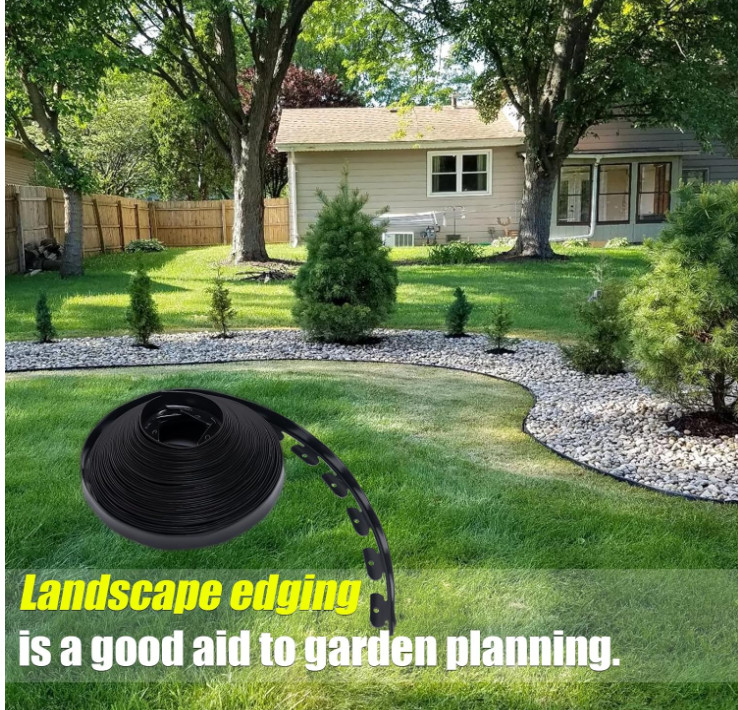 Borde para jardín 2” x 100FT con estacas y conectores, fácil instalación