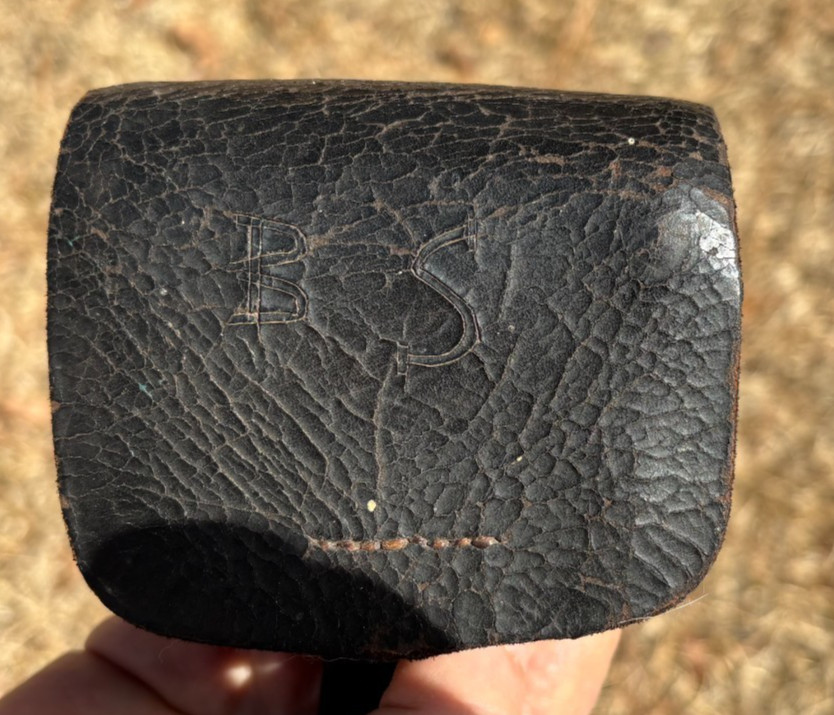 Early War Unmarked Union Cap Box. Good Condition and Very Amusing Initials!