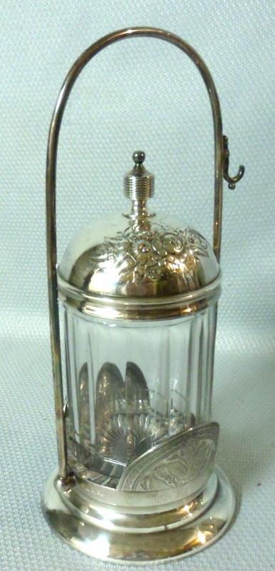 Victorian Era Meriden Silverplate Pickle Castor Jar