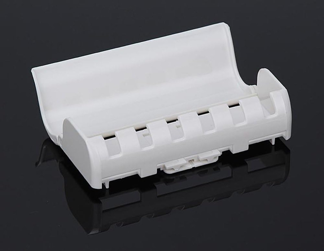 Toothbrush Holder with Cover, Space-Saving Dustproof (Ivory White)