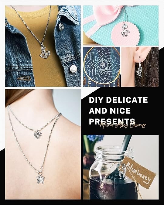 300 PCS Wholesale Bulk Lot Jewelry Making Charms Mixed Smooth Tibetan Silver NEW