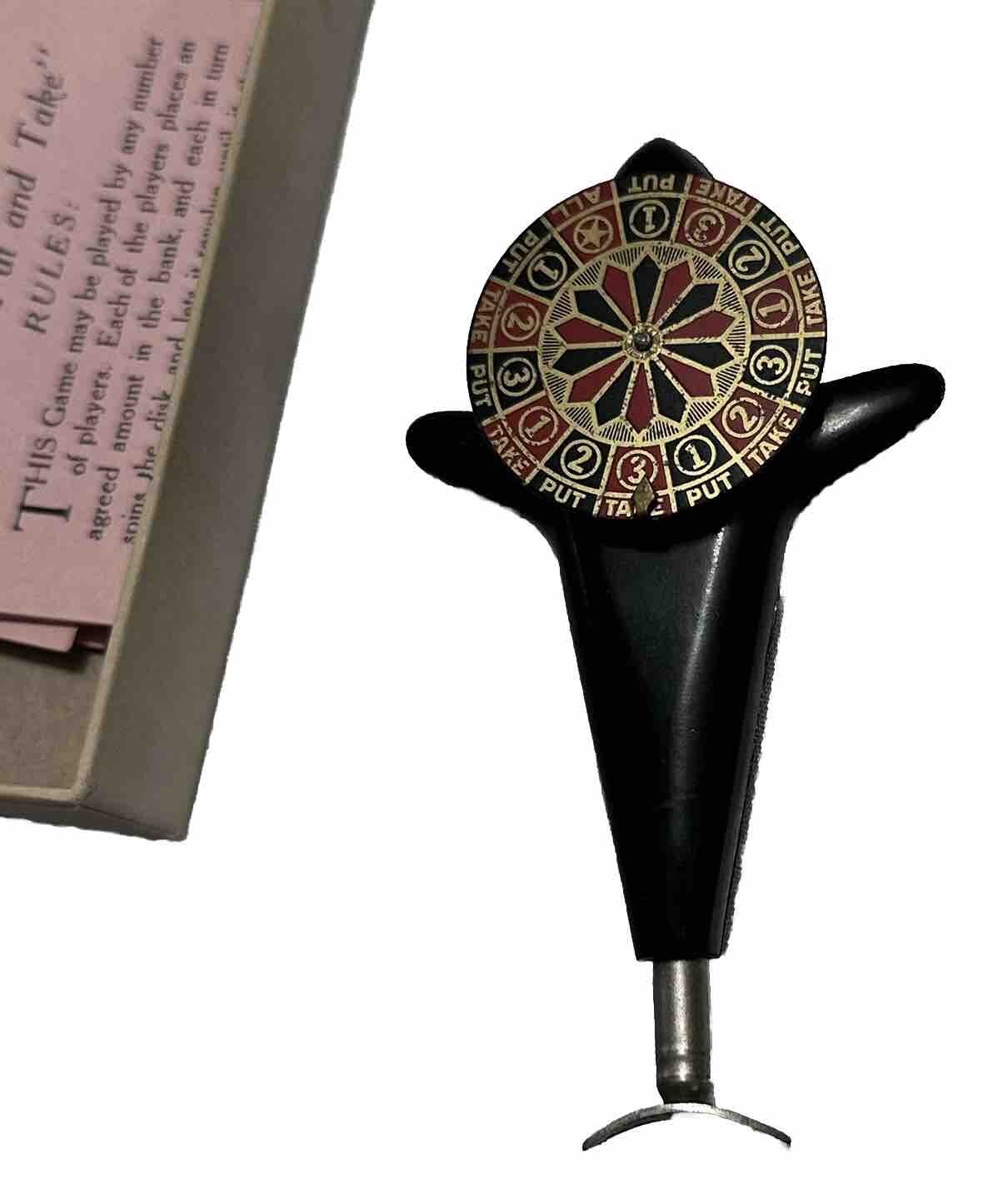 Rare Autogiro Pocket Roulette Spinning Wheel Gambling Bakelite w/ Original Box