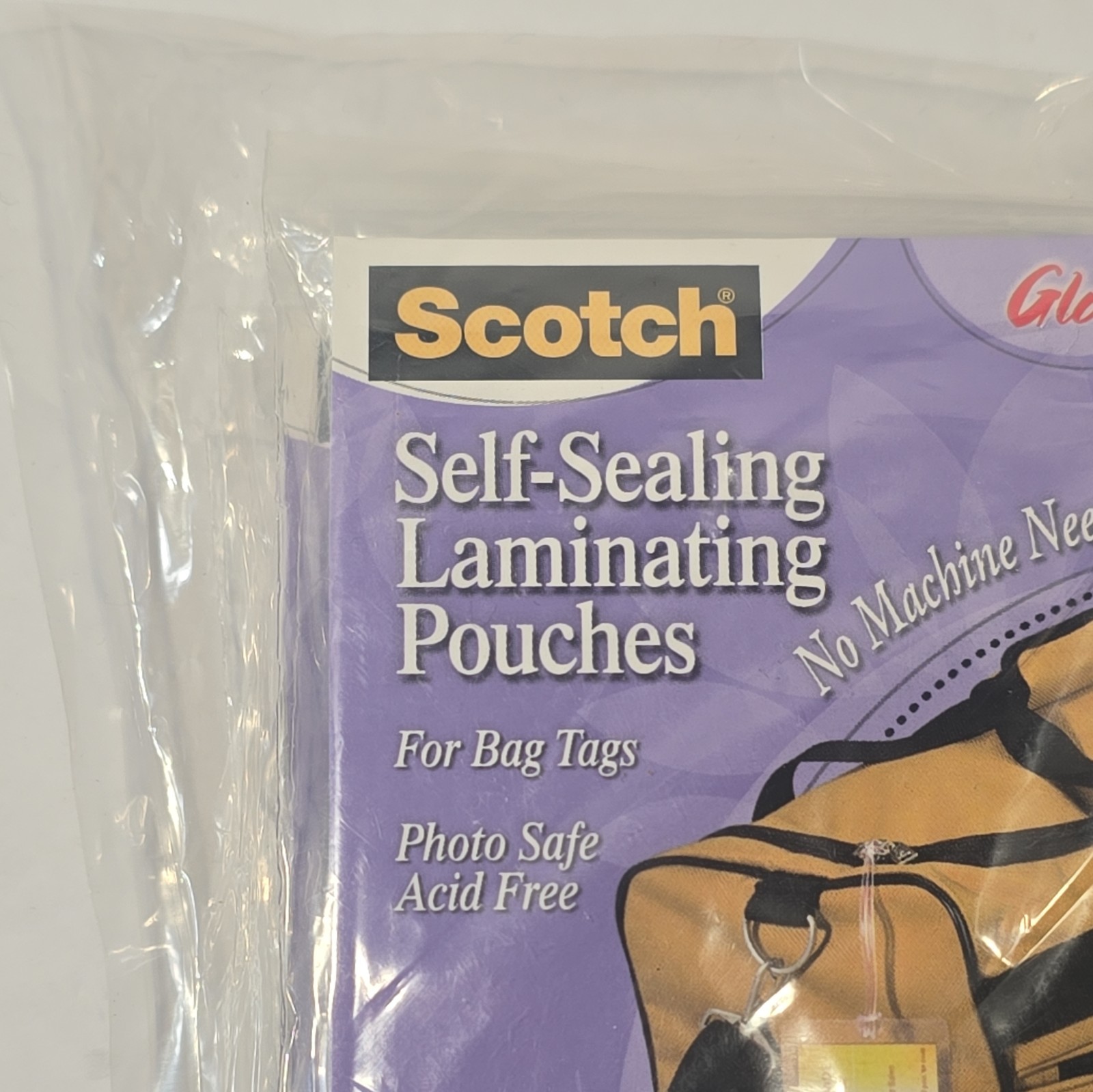 Scotch Self Sealing Laminating 6 packs of 2 luggage Pouches Bag Tags Photo Safe