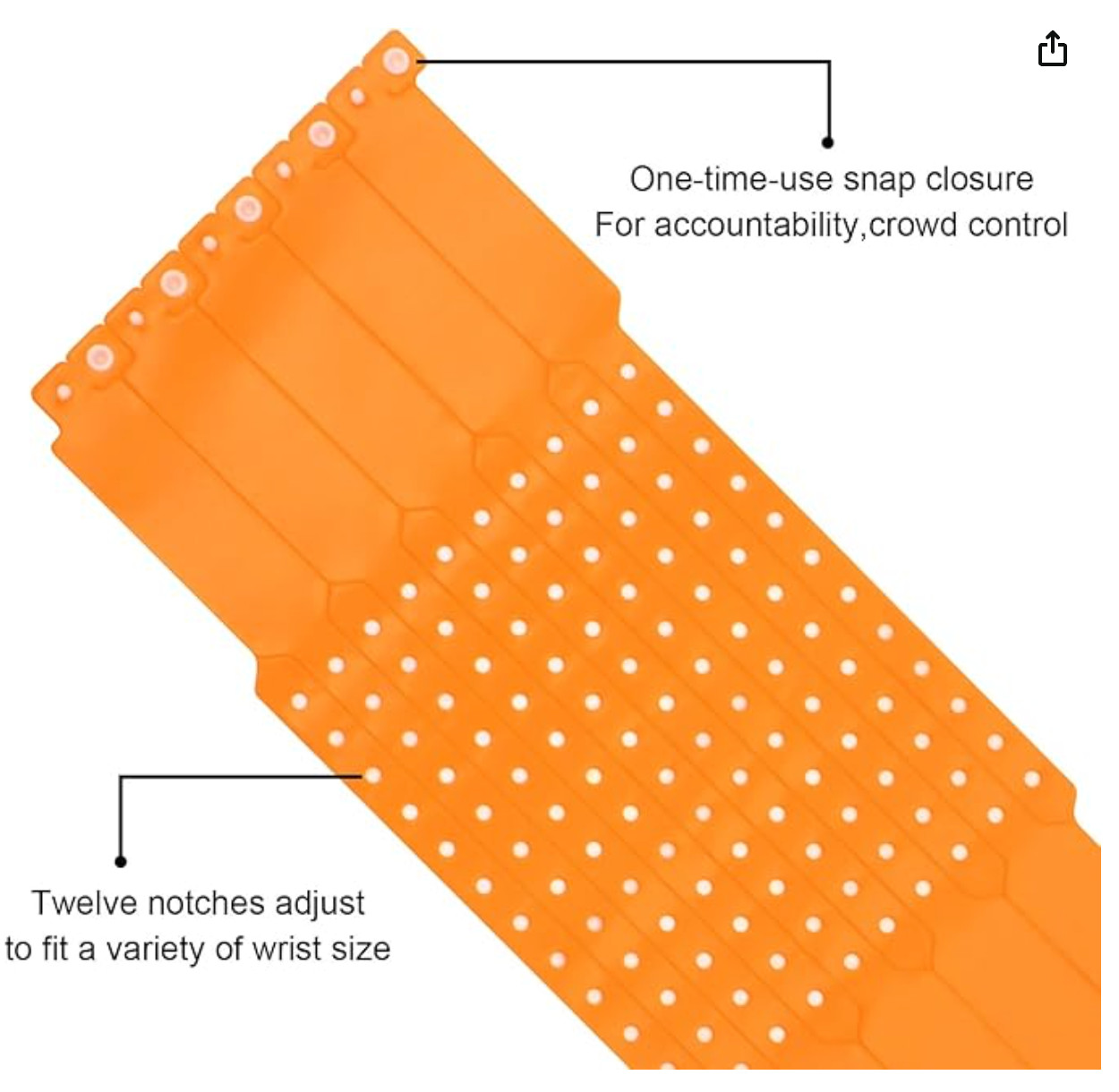 100pcs Colored Vinyl Wristbands, Waterproof and Security Wristbands for Event