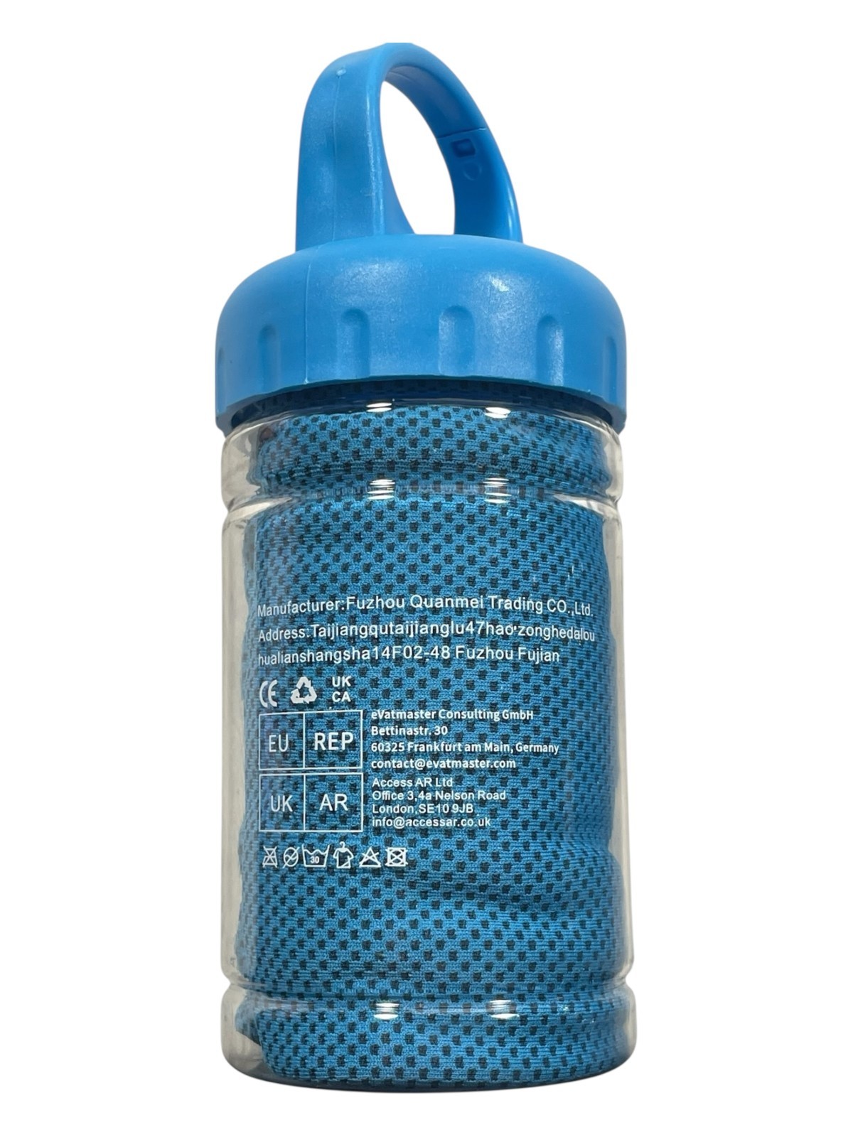 2 x Cooling Towels - Instant Cooling - 47" x 12" - Blue - Soft & Lightweight