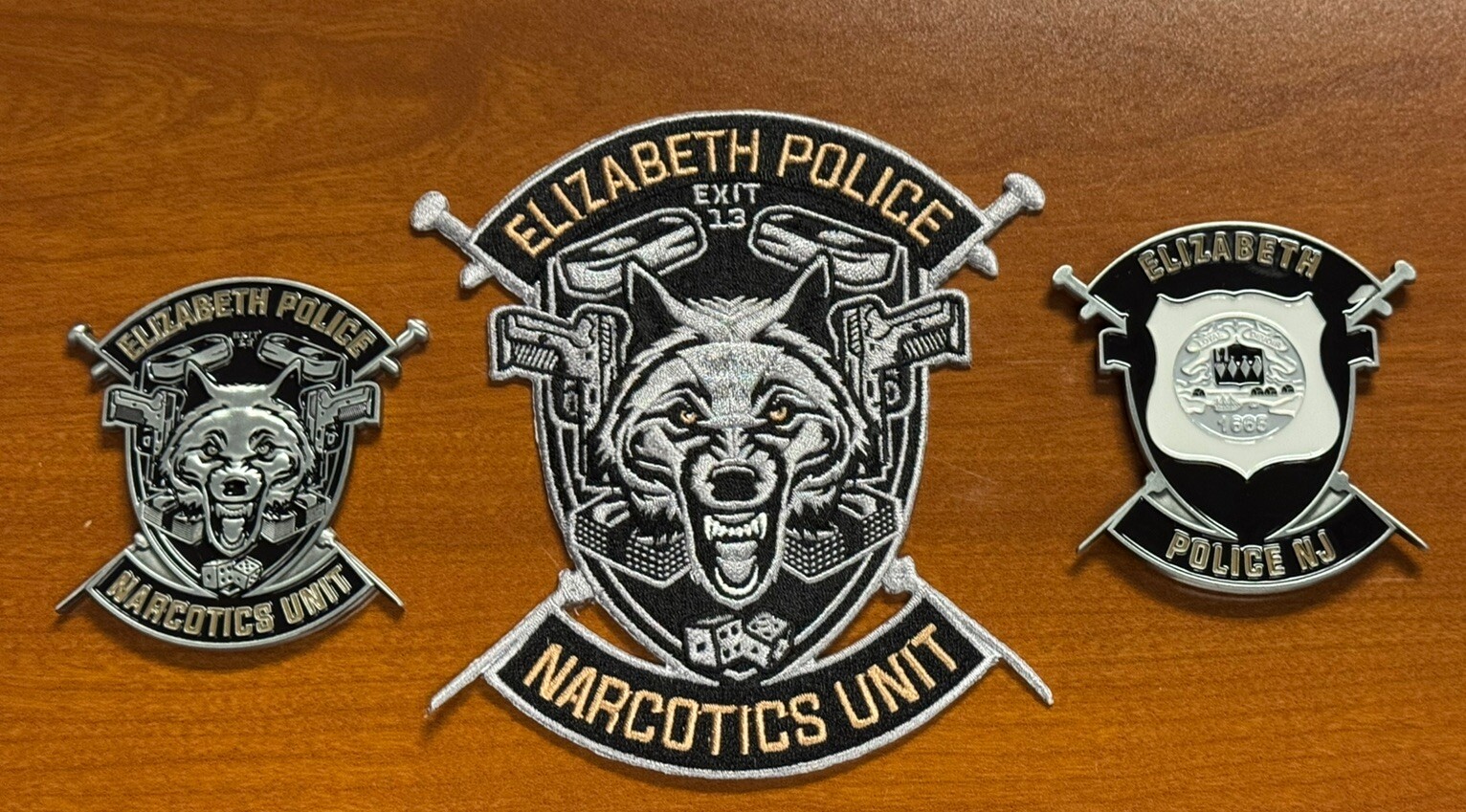 Elizabeth Police Department New Jersey PD Narcotics Unit Challenge Coin Patch NJ