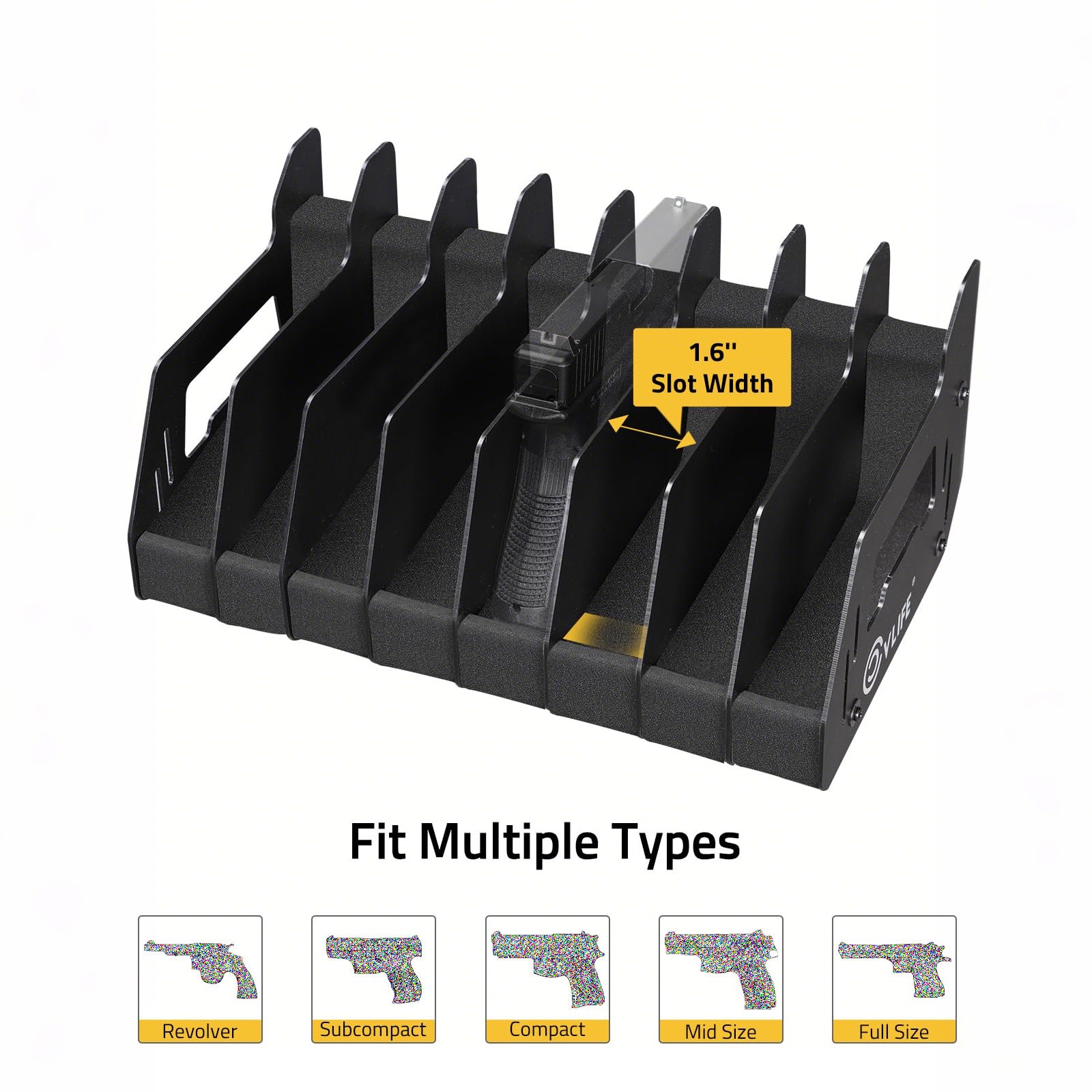 8 Slots Indoor Foam Pistol Rack Guns Holder Stand Safe Handgun Storage Organizer