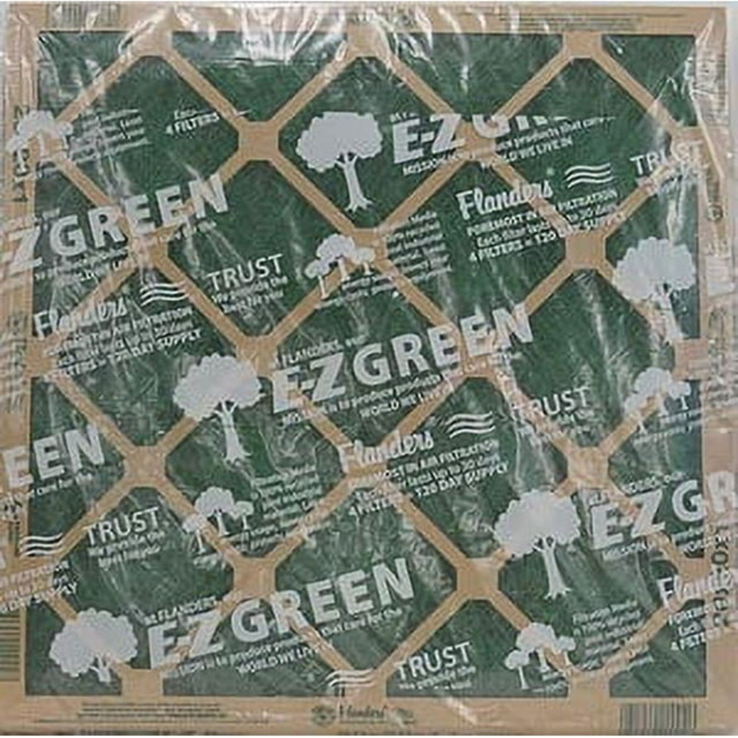 (4 Pack) Flanders Air Filters, 20" X 20" X 1" Precisionaire Nested Glass, Green