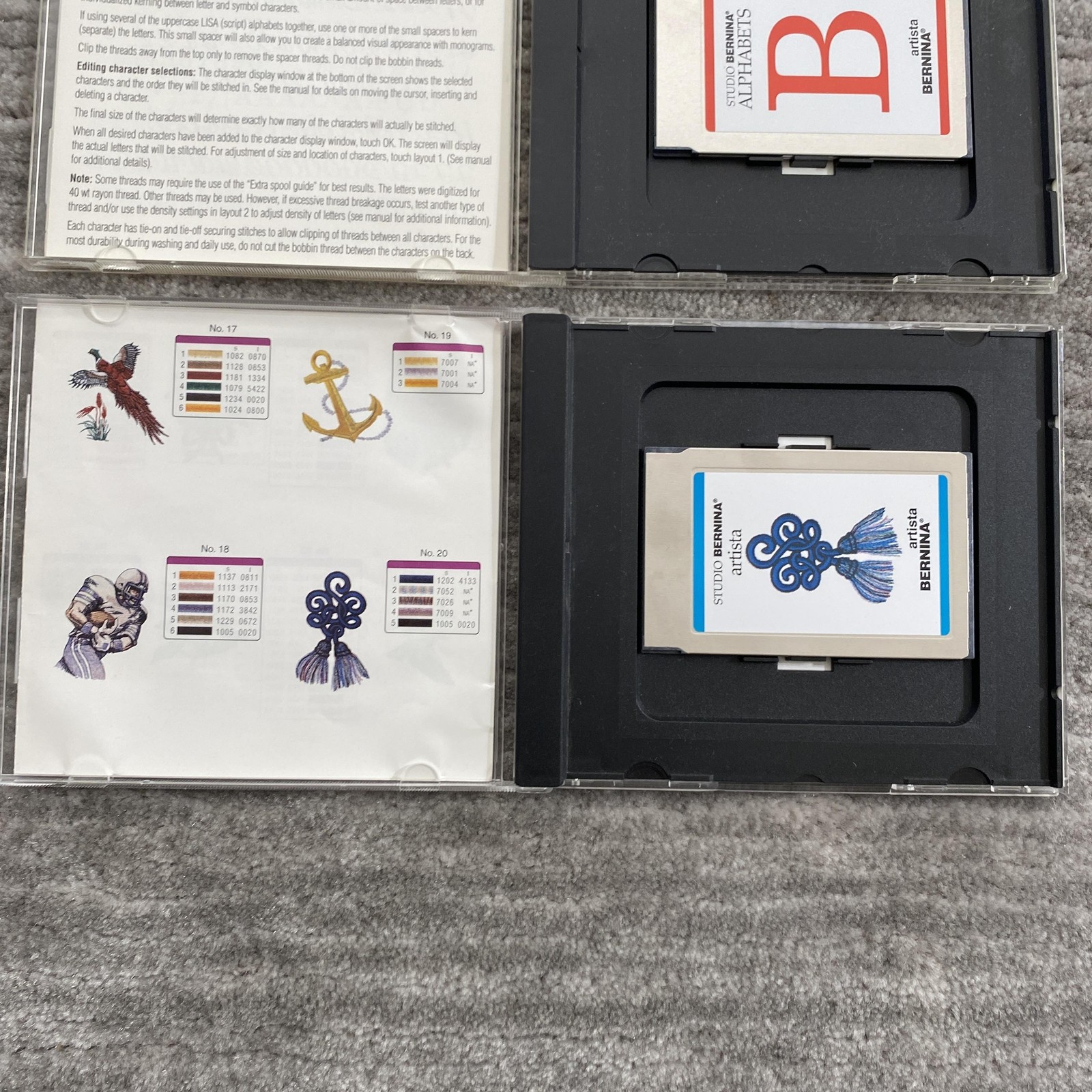 Bernina Artista Studio Embroidery Design Cards Martha Pullen Alphabets Lot 4