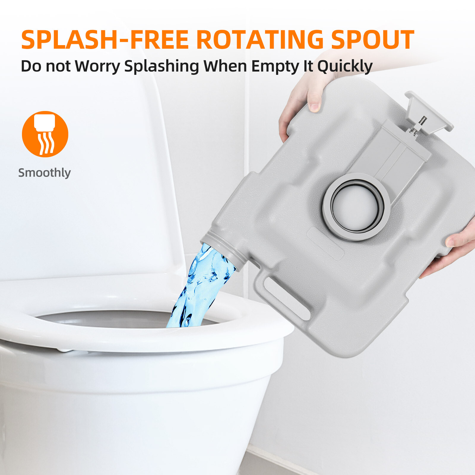 20L Dual Flush Portable Toilet Caravan Commode Porta-Potty Indoor Camping Travel