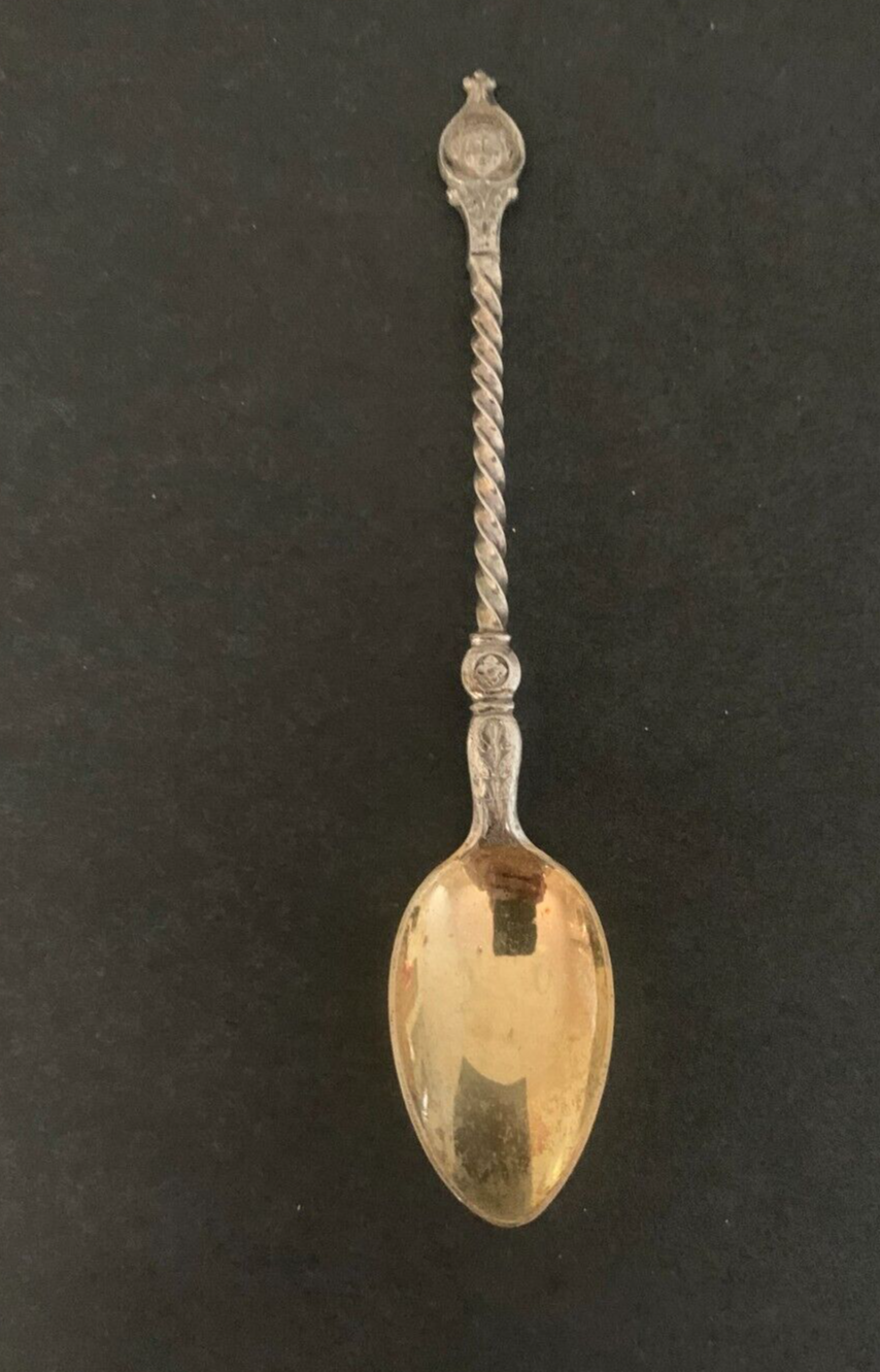 Antique Sterling Silver Set 12 box demitasse spoons Germany 13 mythic portraits