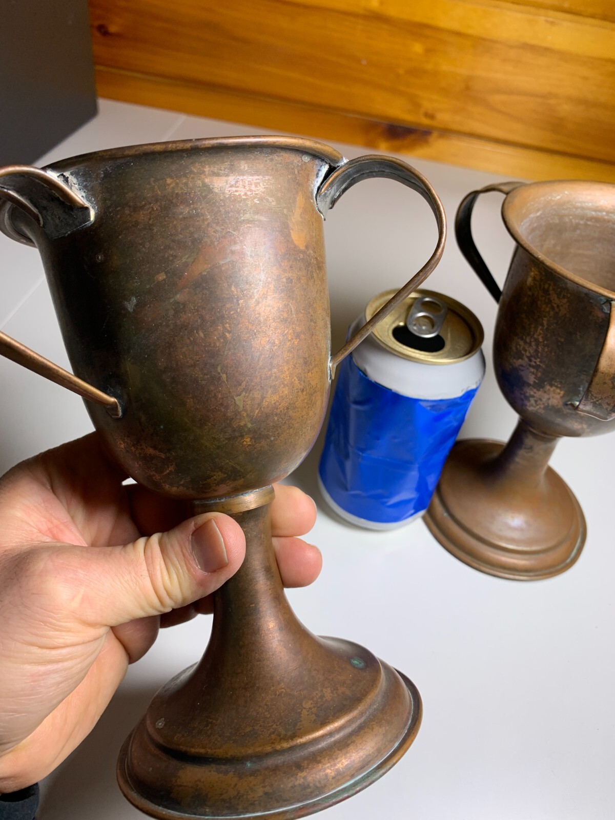 Antique Vintage Copper Cup Mug Chalice Goblet Medieval Renaissance Gothic Knight