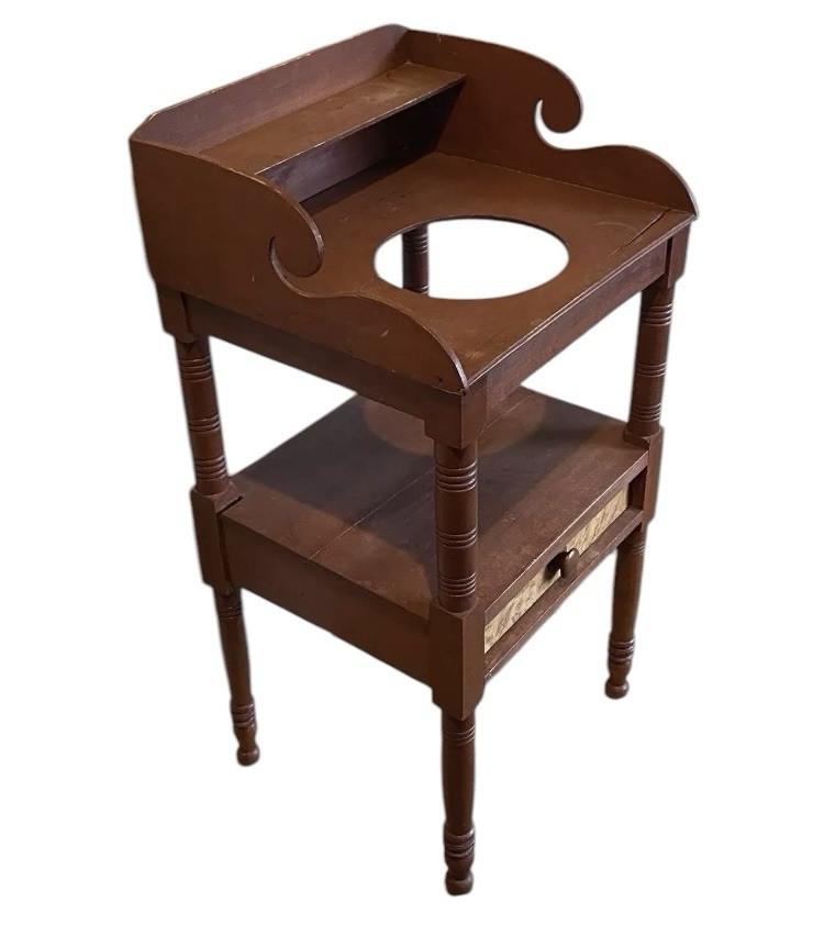 Antique Washstand w Birdseye Maple Drawer 19th Century Sheraton Style Classical
