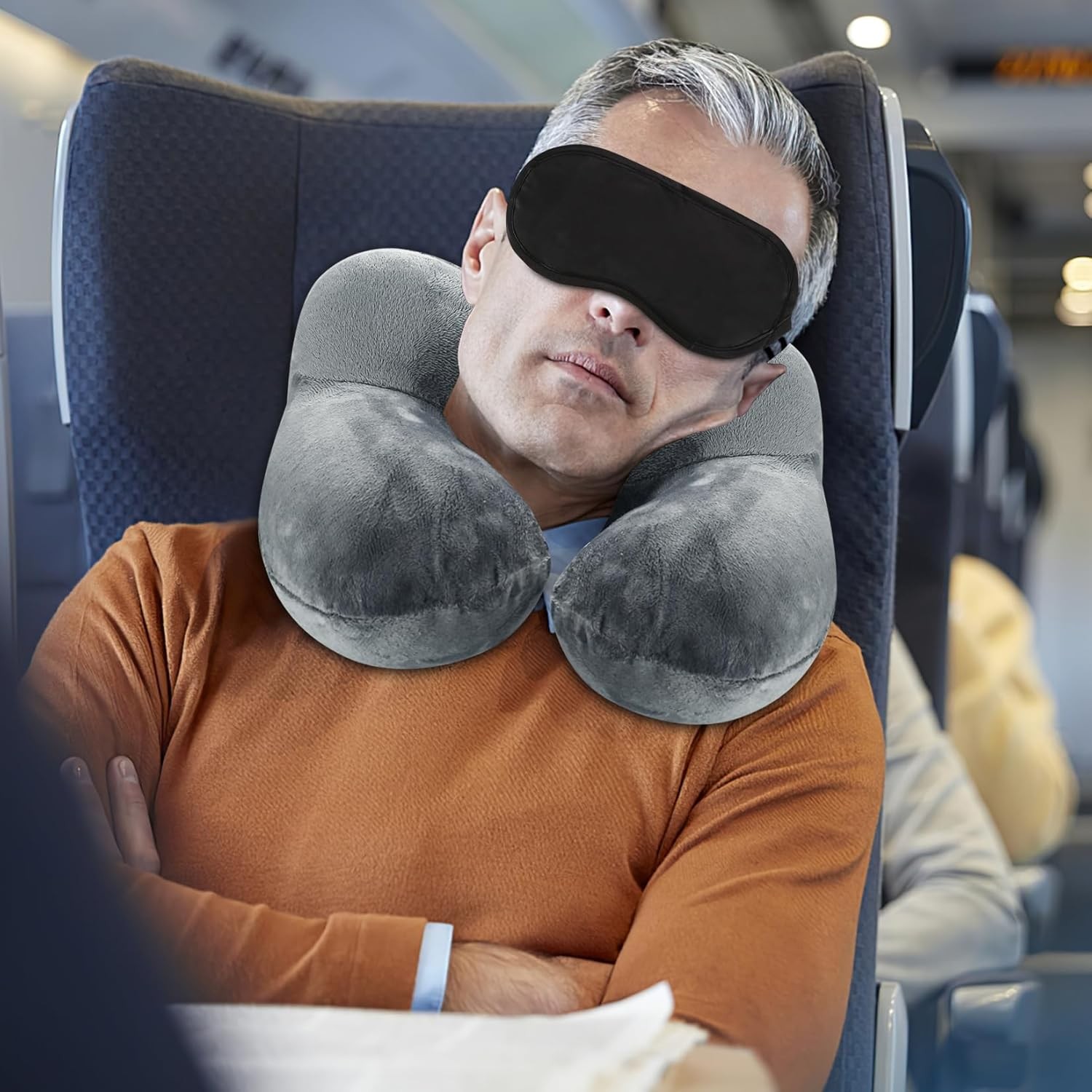 1 PcsInflatable Travel Pillows for Sleeping Airplane Inflatable Neck Pillow for