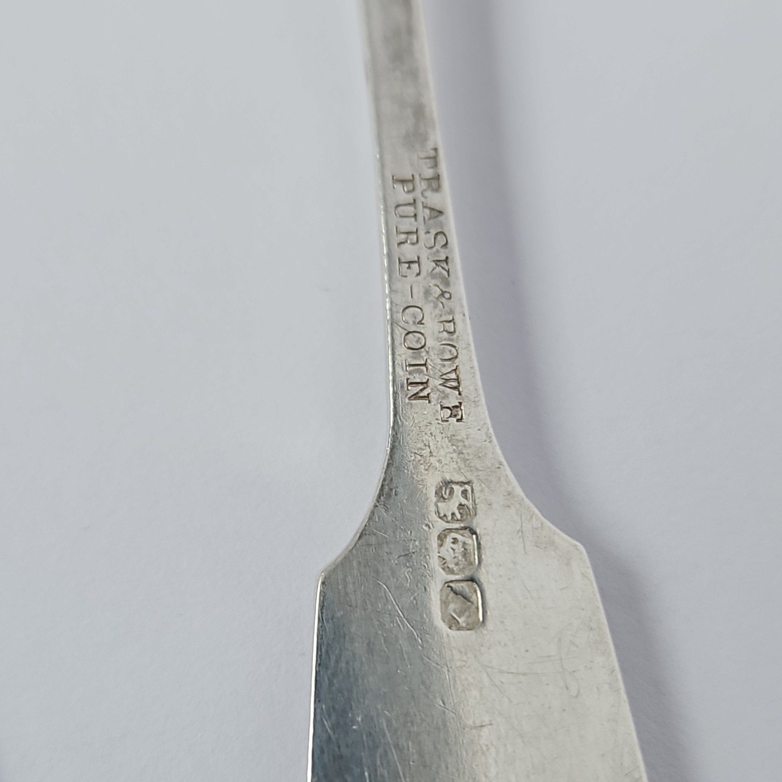 Trask & Brown Coin Silver Spoons Set of 5 Antique 1850-1899