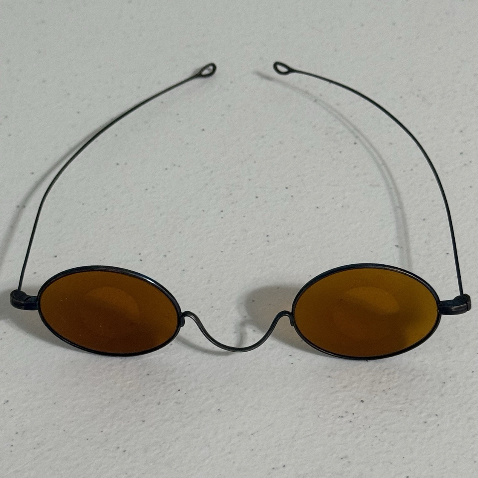 ORIGINAL PERIOD CIVIL WAR AMBER SHARPSHOOTER GLASSES WITH ORIGINAL CASE
