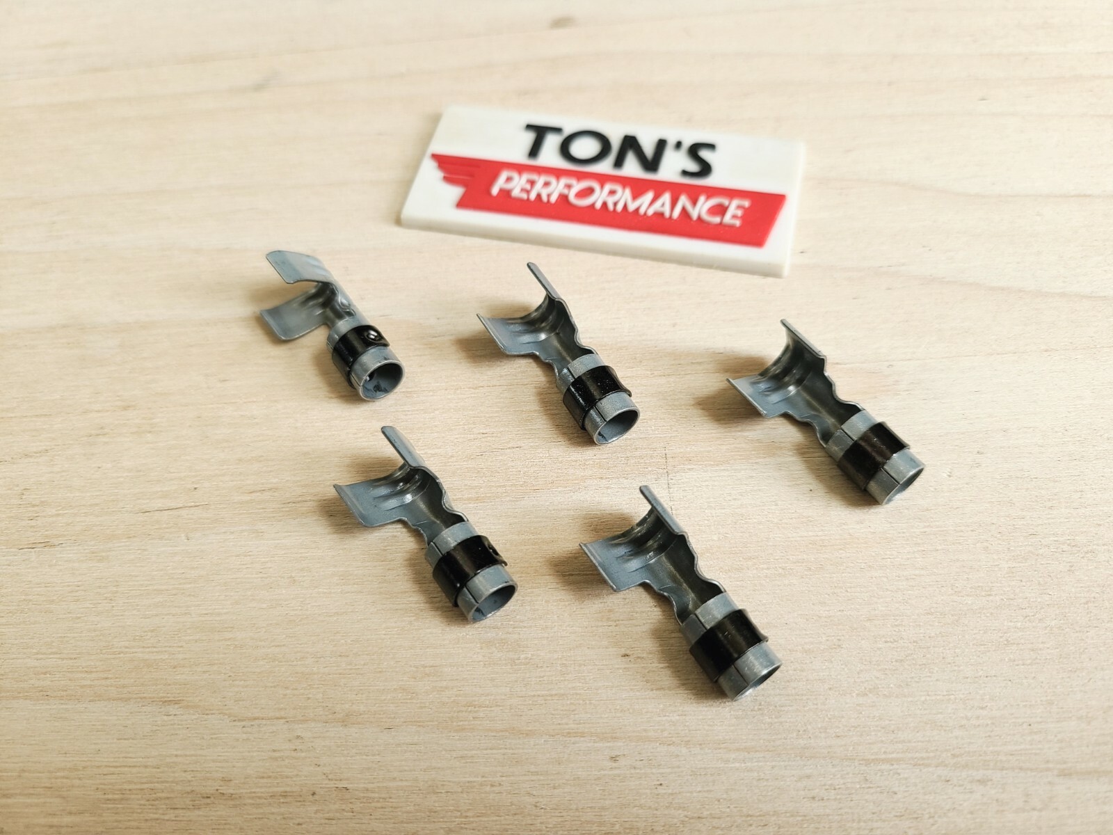 5 Steel Straight 180 degree Snap Crimp on Spark Plug Terminals with clip