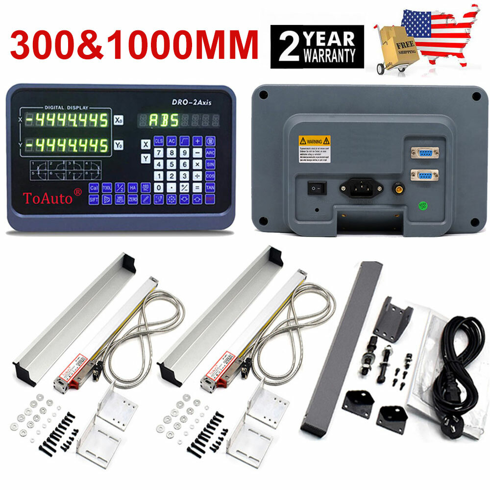 12" 40" TTL Linear Scale 2 Axis Digital Readout DRO Display Kit Milling Lathe US