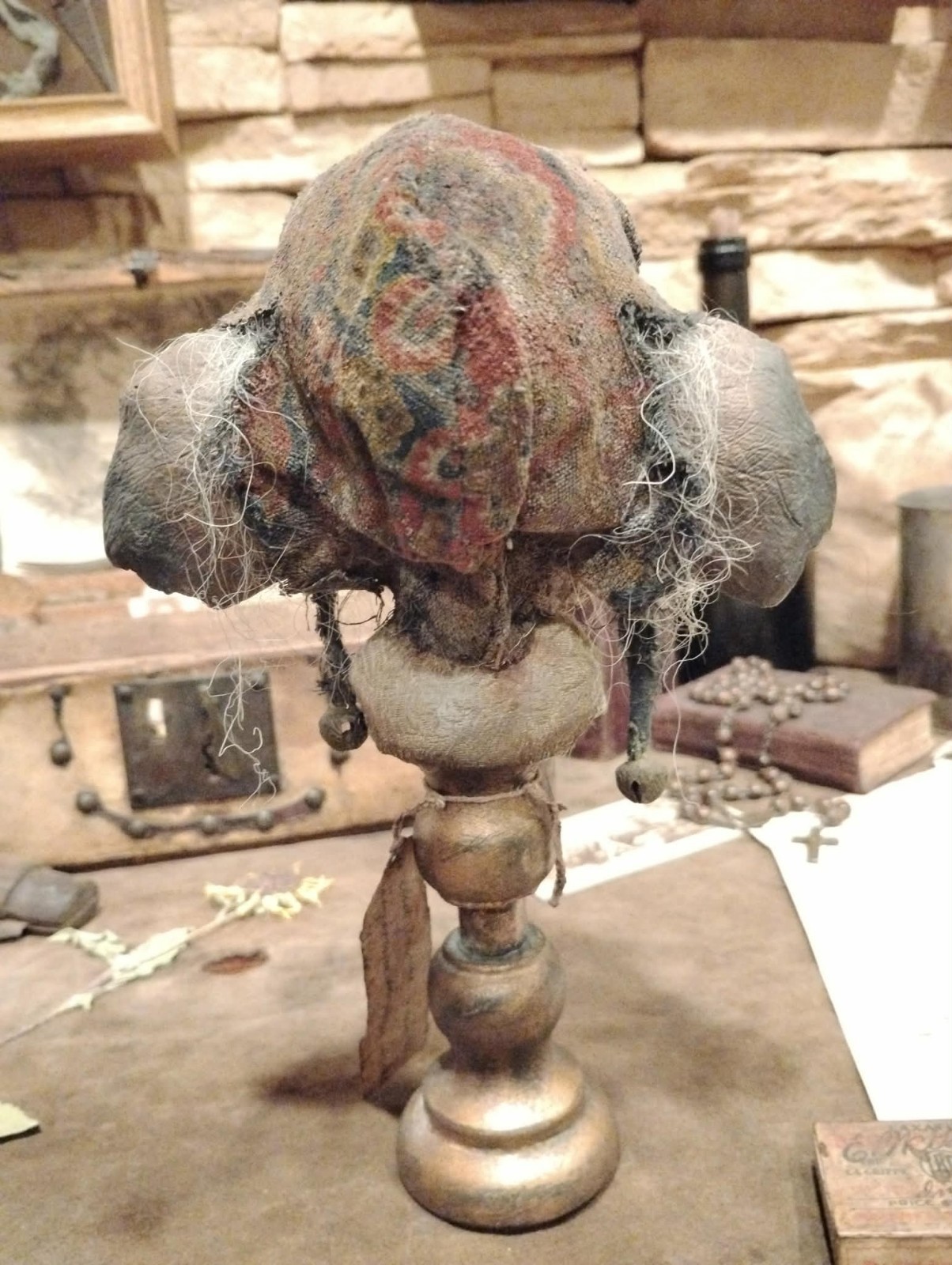 Goblin Mummified Severed Head Handmade Sculpture by Spanish Artist Moise Espina
