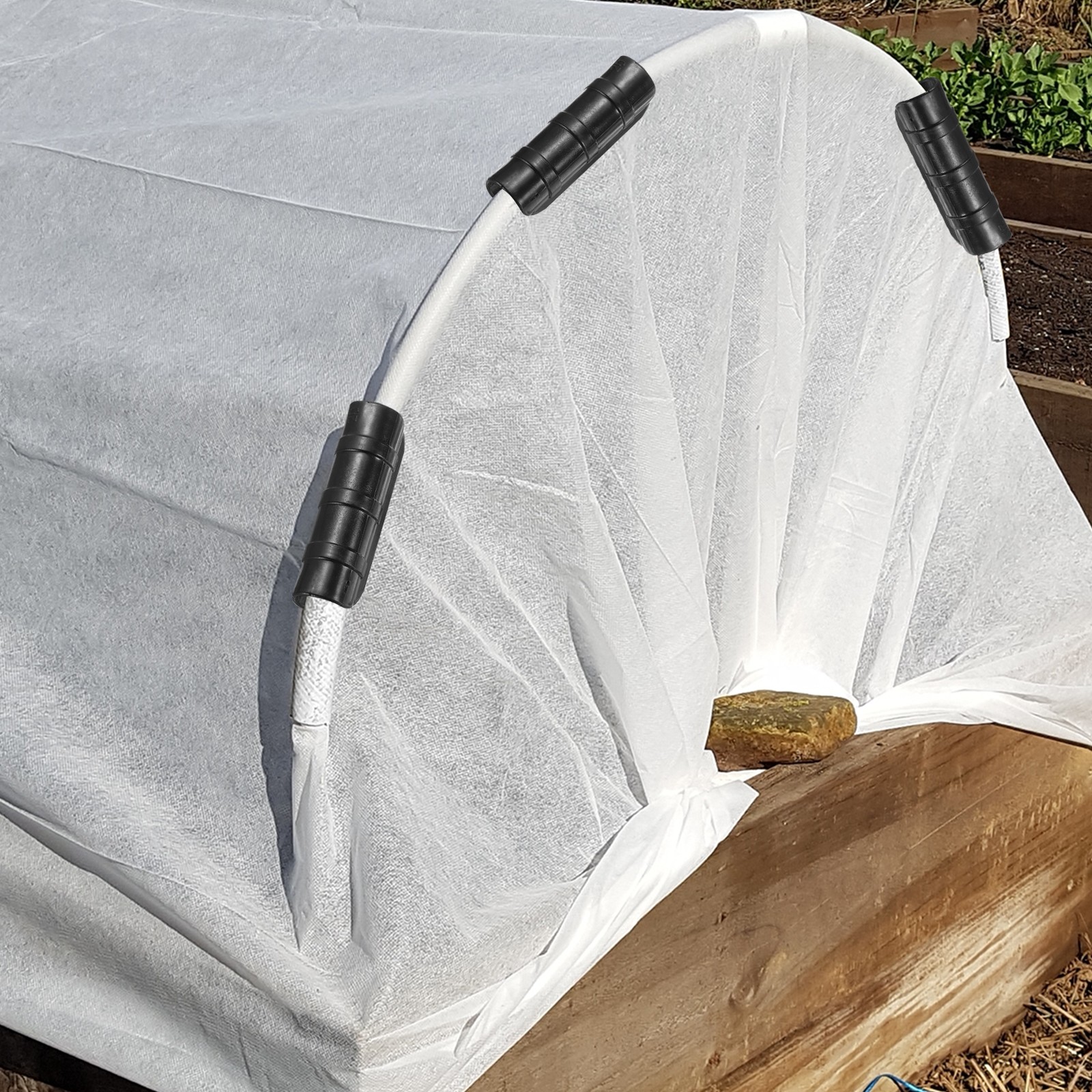 50Pcs 1 1/4" 32mm Greenhouse Snap Plastic Greenhouse Clamp Clip Tube Black