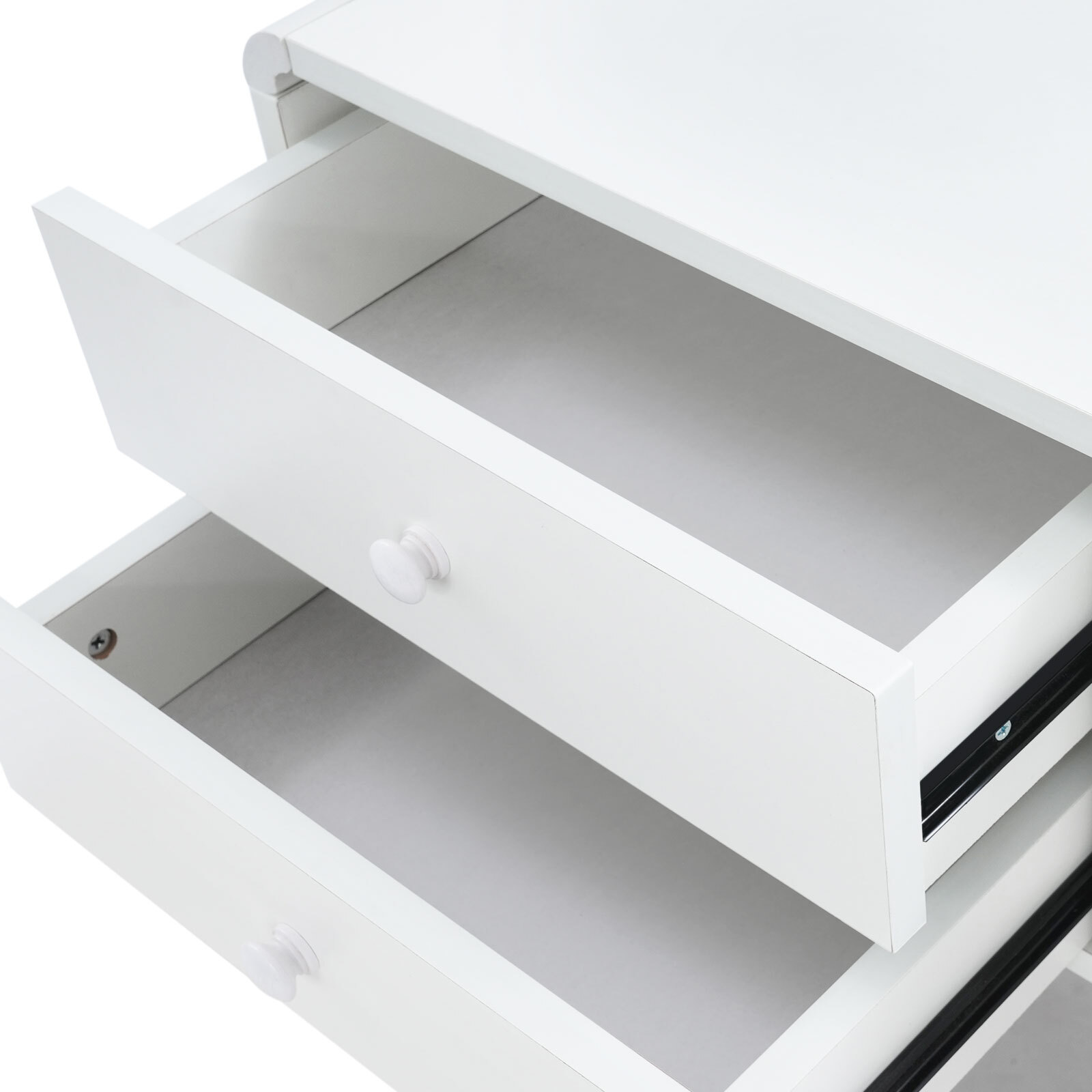 Makeup Vanity Desk with Wheels 60*40*78cm Corner Makeup Table for Compact Space