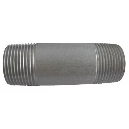 1/2" Mnpt X 3-1/2" Tbe Stainless Steel Pipe Nipple Sch 80, Thread Type: Npt,