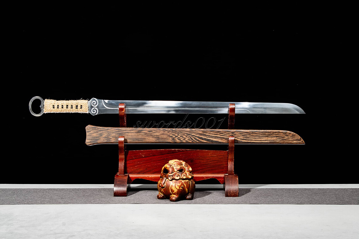 34 IN Rosewood Ring Headed Sword Sharp Dao Broadsword High Manganese Steel Blade