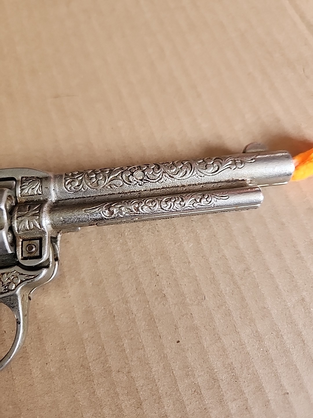 Vintage Hubley Texan 50 Shot Repeating Pistol Cap Replica TOY Gun Longhorn Grip