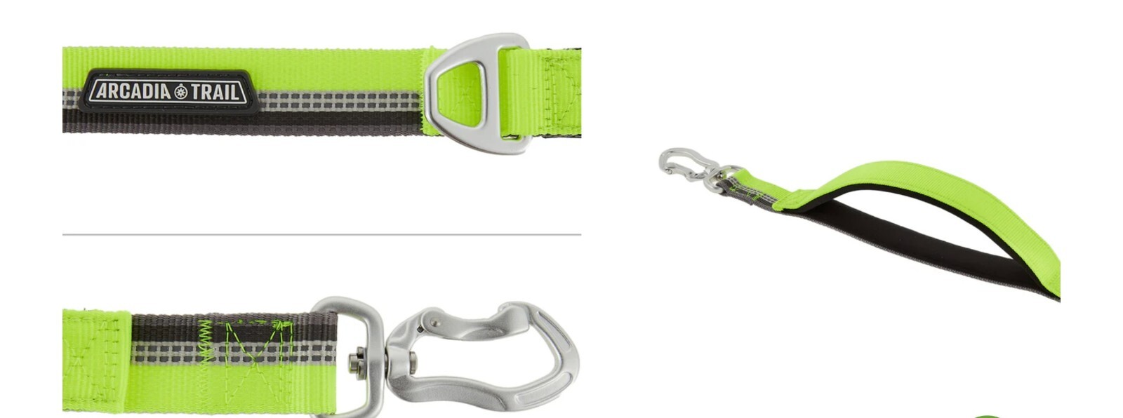 Arcadia Trail dog leash water resistant high visibility DOUBLE neoprene handle