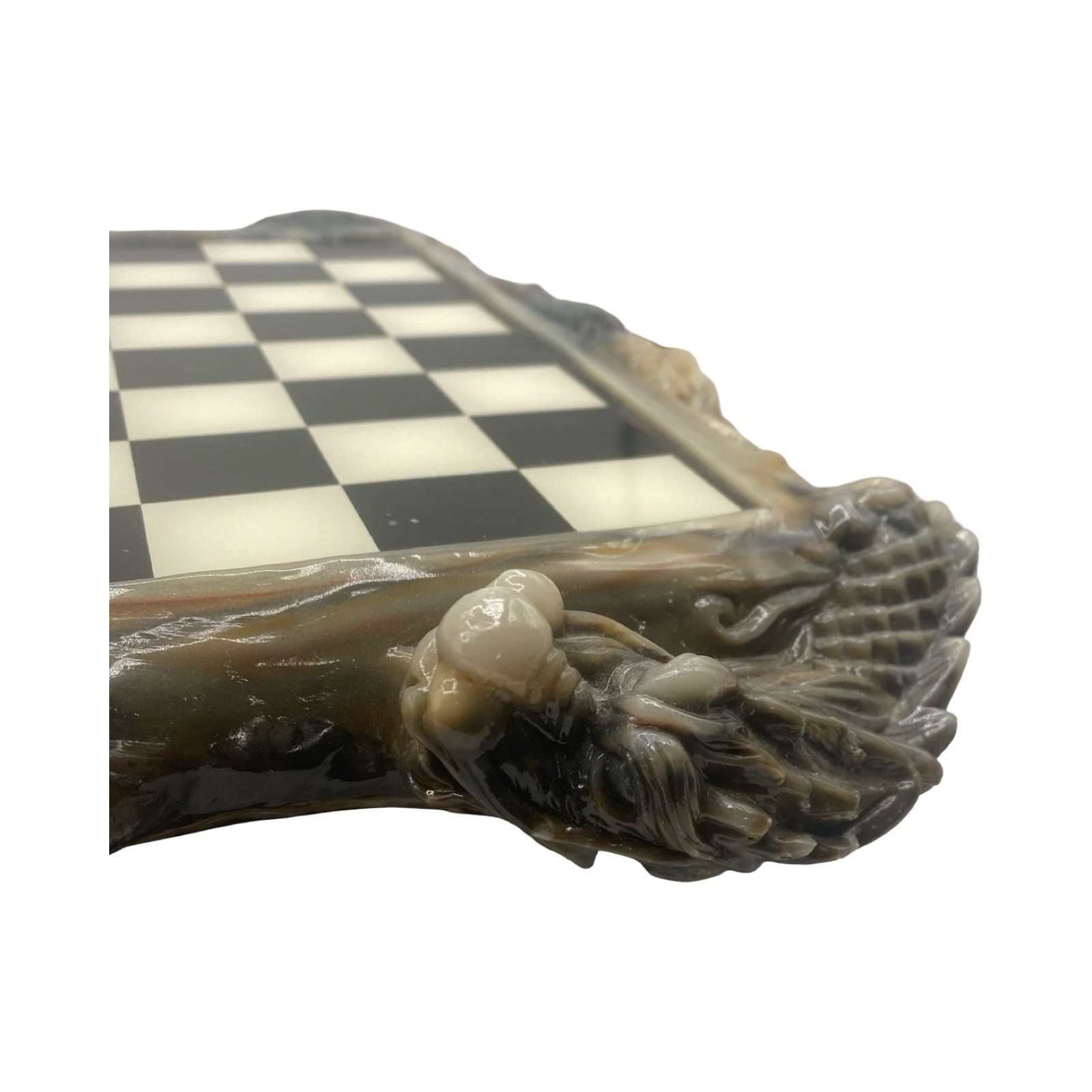Dragon Collector’s Chess Set Handcrafted Marbleized Asia