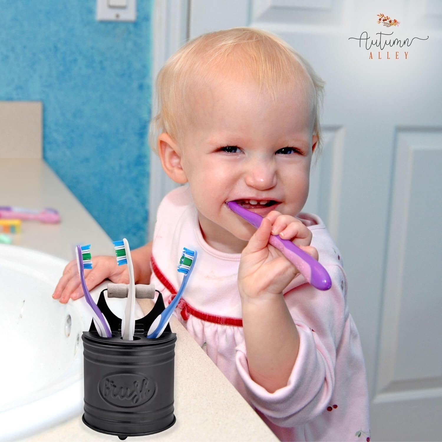 Autumn Alley Black Farmhouse Toothbrush Holders for Bathrooms, Rustic accessory