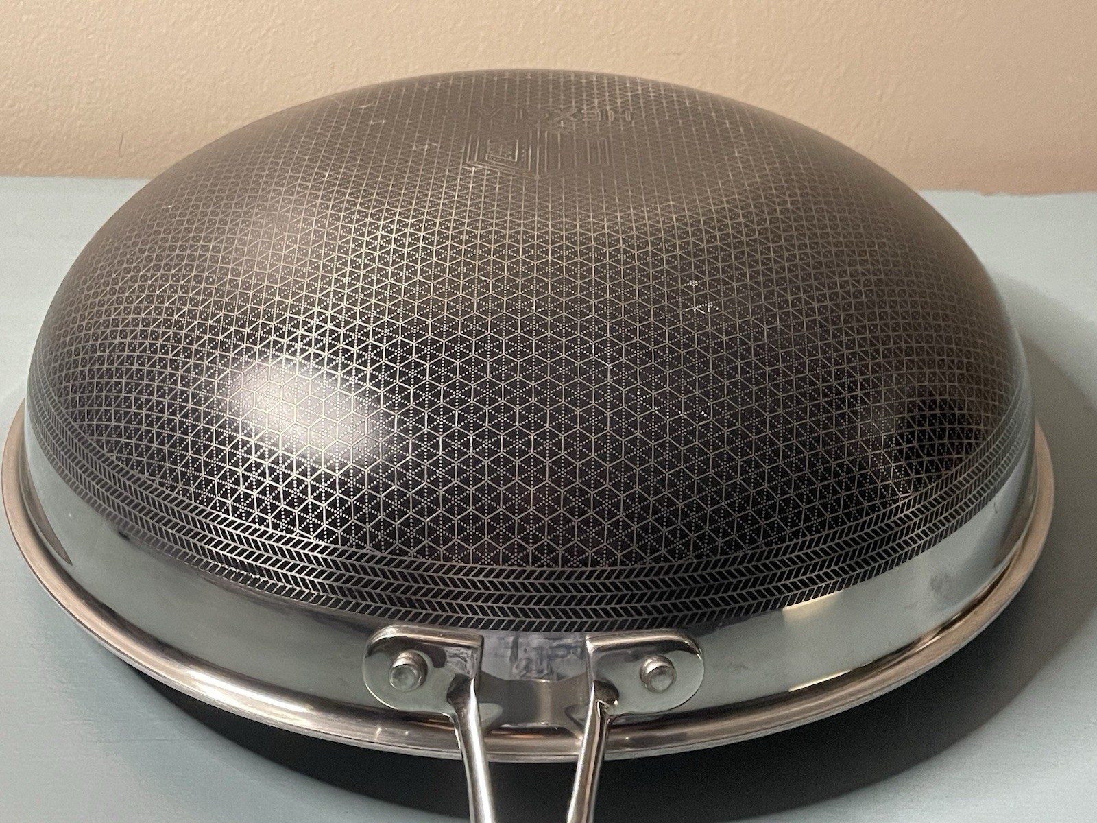 Hexclad 12" Wok Hybrid Stainless Steel Nonstick Pan Used no lid (W26)