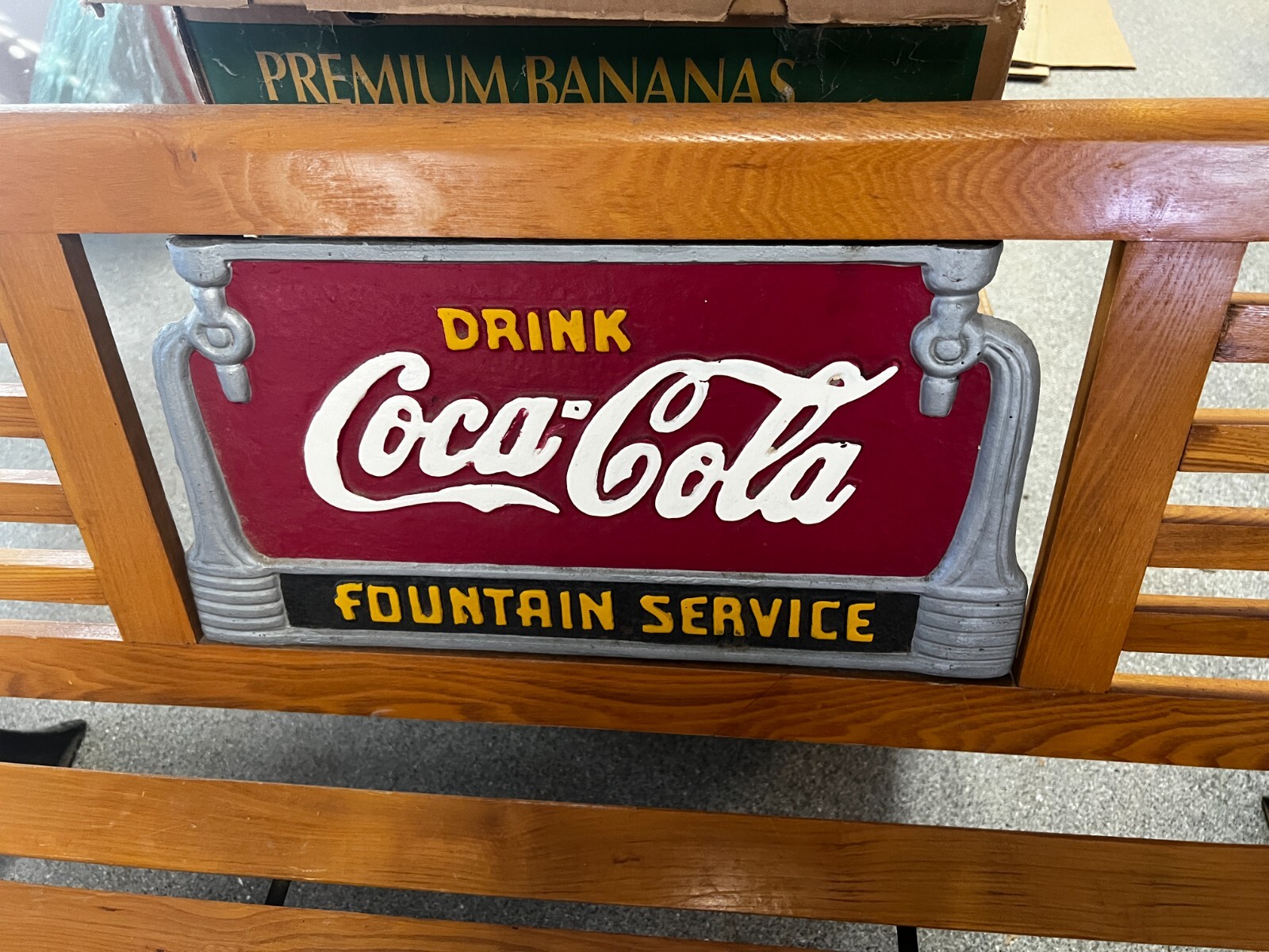 Vintage Coca-Cola Fountain Service Cast Iron Park Bench RESTORED! PU ONLY