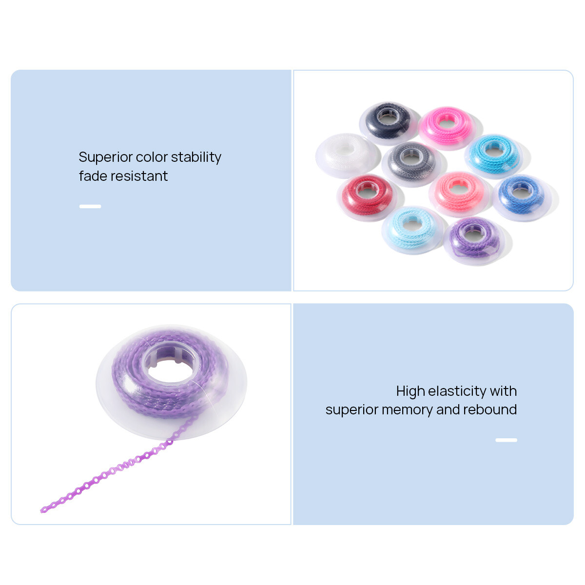 Dental Ortho Elastic Rubber Bands Braces Power Chain Long/Short /Close Cadena de